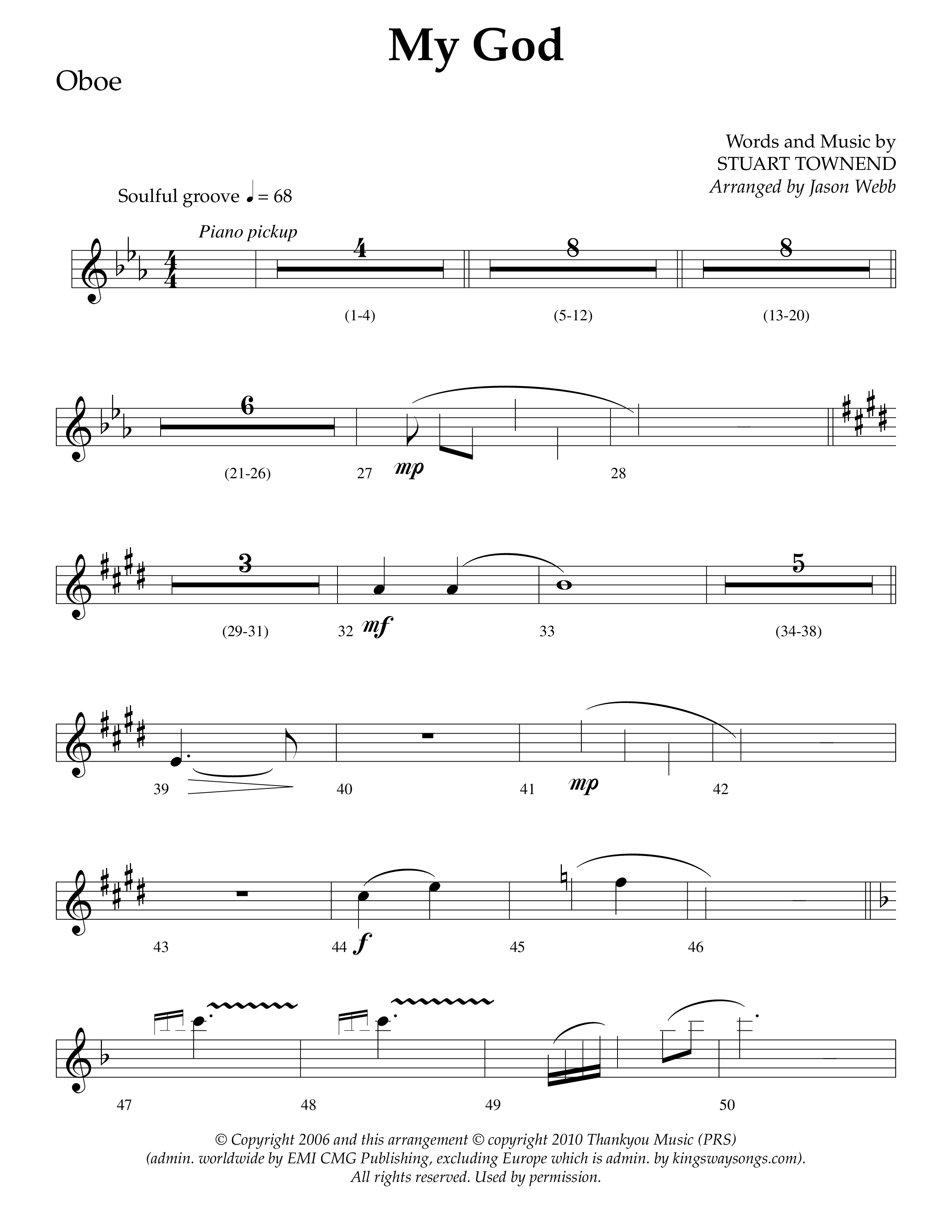 My God (Choral Anthem SATB) Oboe (Lifeway Choral / Arr. Jason Webb)