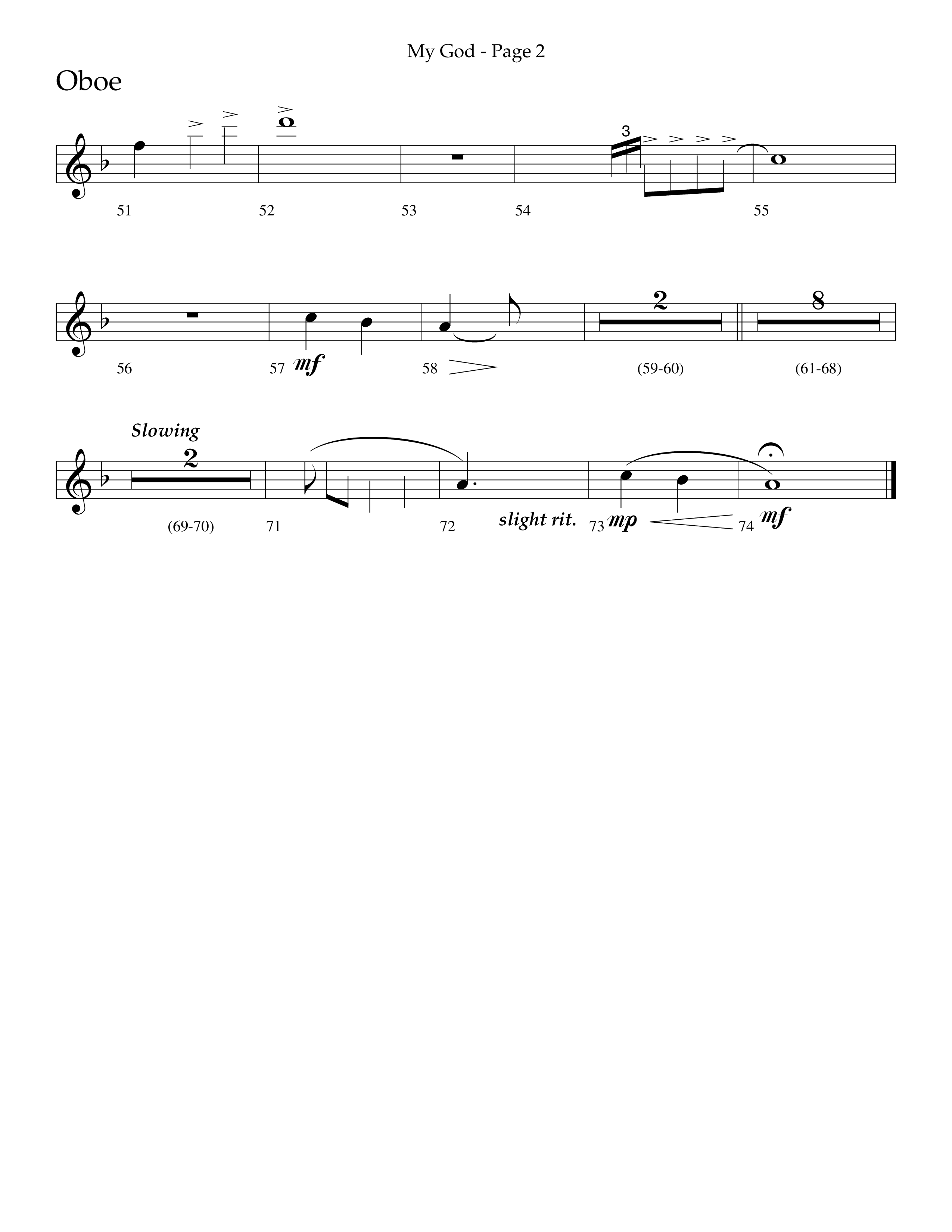 My God (Choral Anthem SATB) Oboe (Lifeway Choral / Arr. Jason Webb)