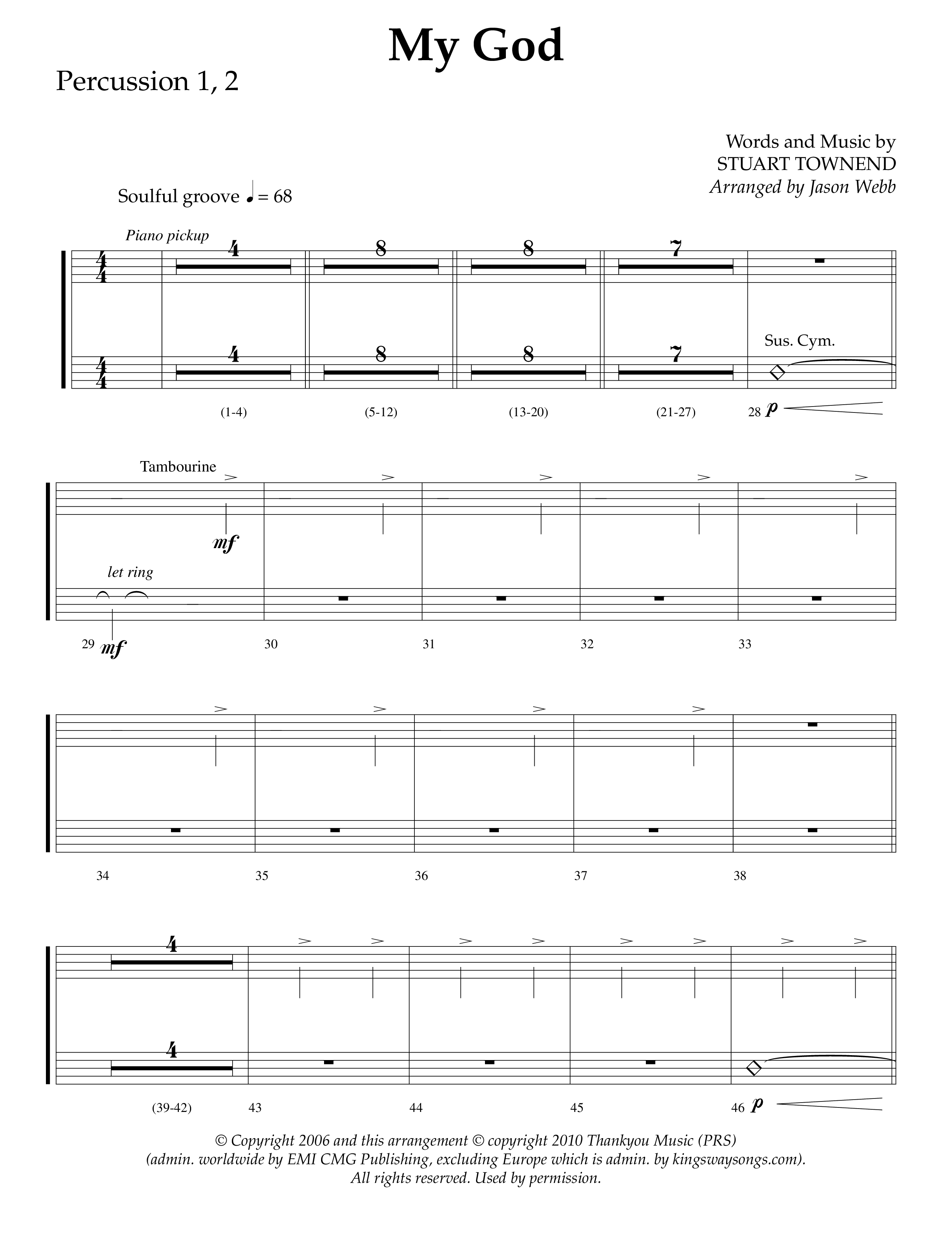 My God (Choral Anthem SATB) Percussion 1/2 (Lifeway Choral / Arr. Jason Webb)