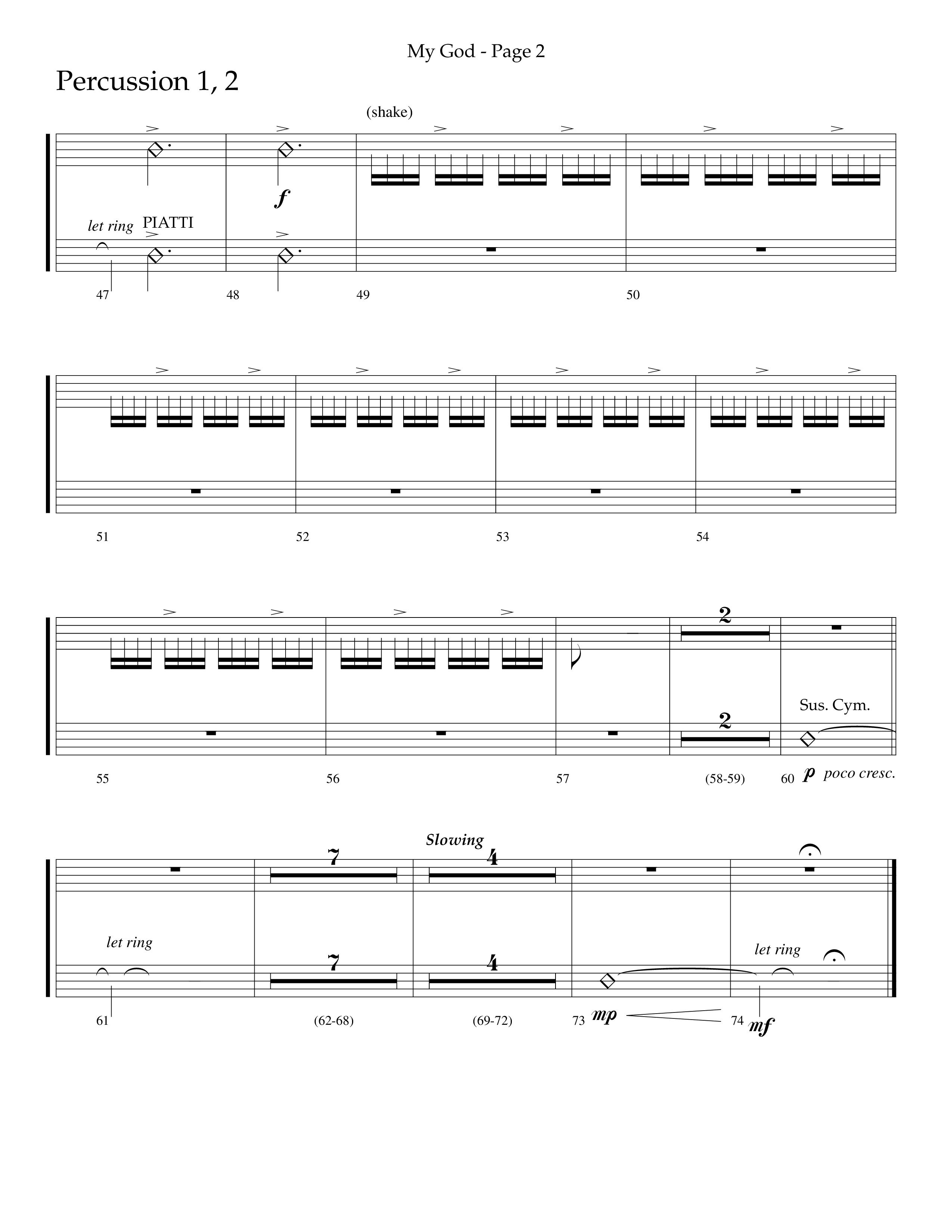 My God (Choral Anthem SATB) Percussion 1/2 (Lifeway Choral / Arr. Jason Webb)