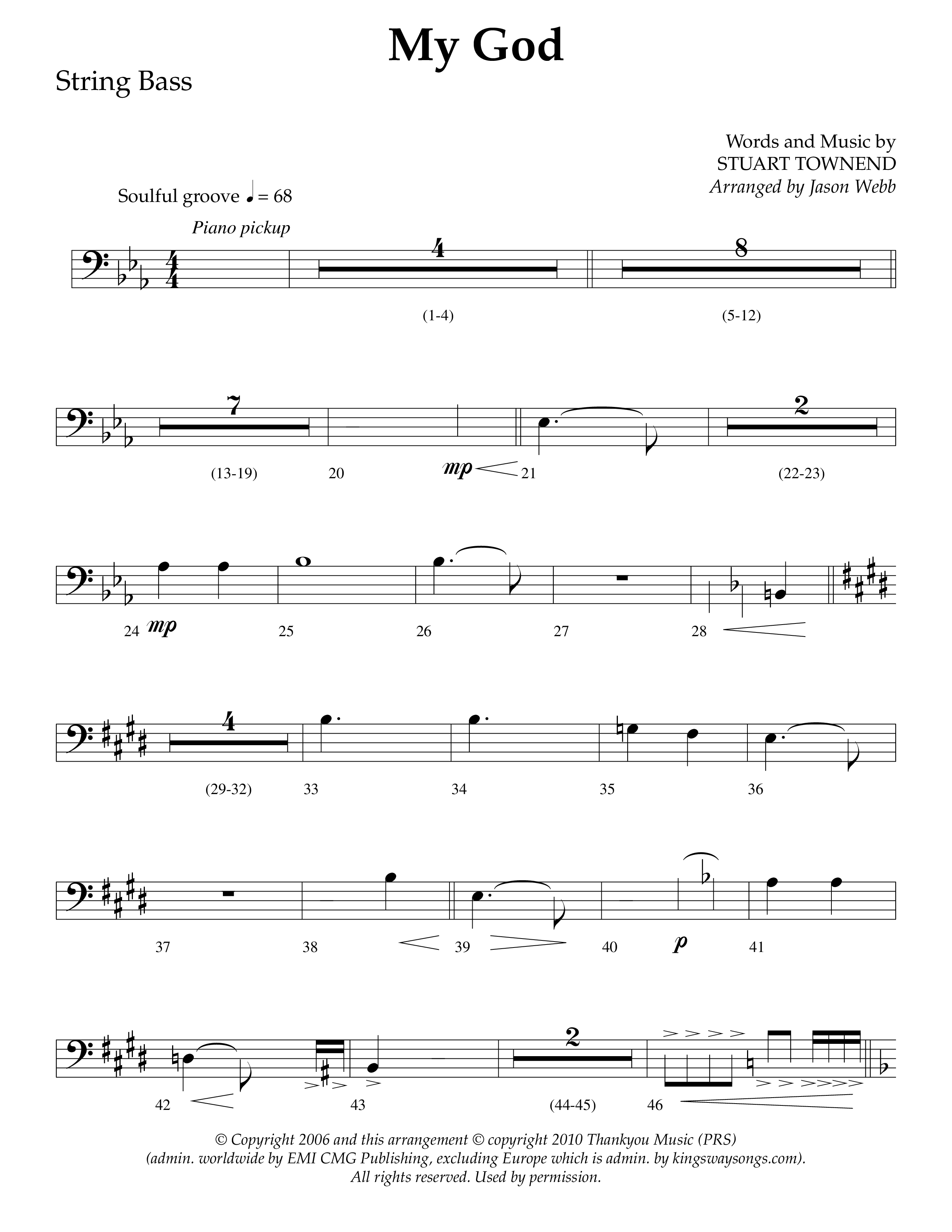 My God (Choral Anthem SATB) String Bass (Lifeway Choral / Arr. Jason Webb)