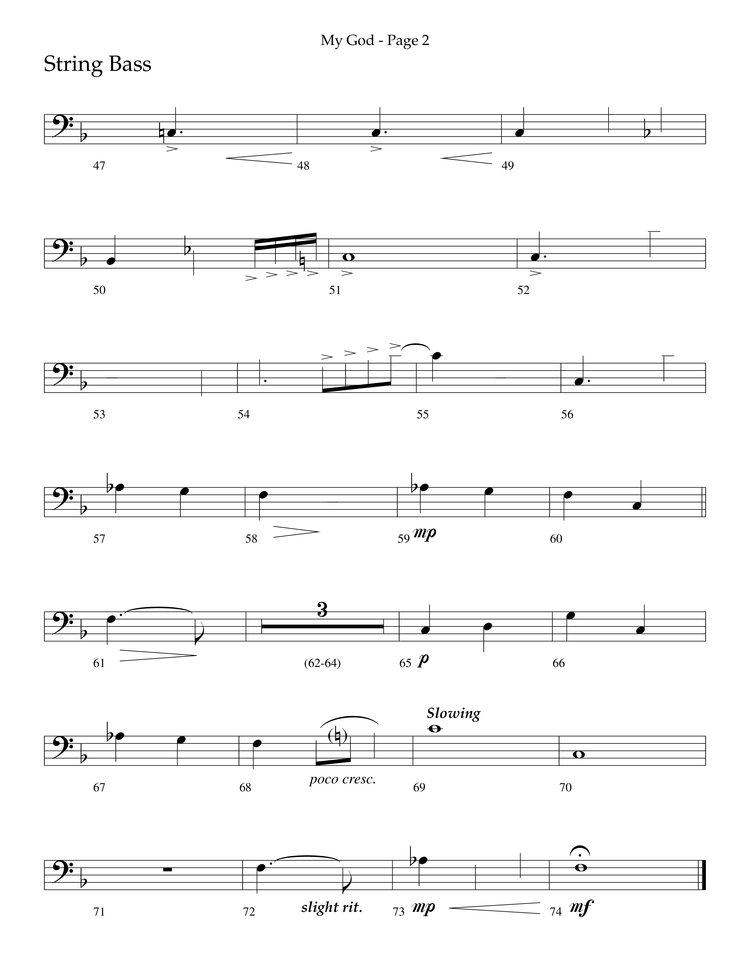 My God (Choral Anthem SATB) String Bass (Lifeway Choral / Arr. Jason Webb)