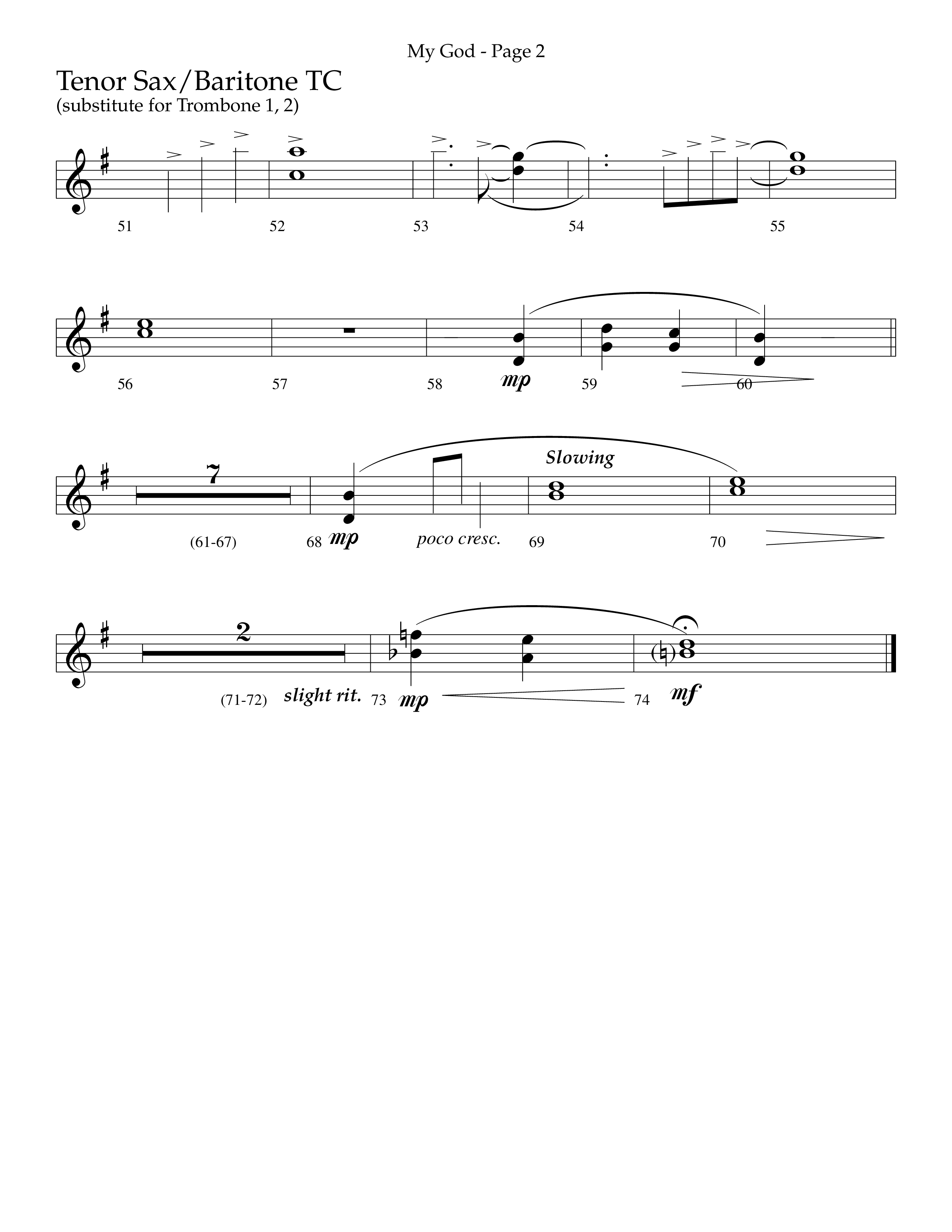 My God (Choral Anthem SATB) Tenor Sax/Baritone T.C. (Lifeway Choral / Arr. Jason Webb)