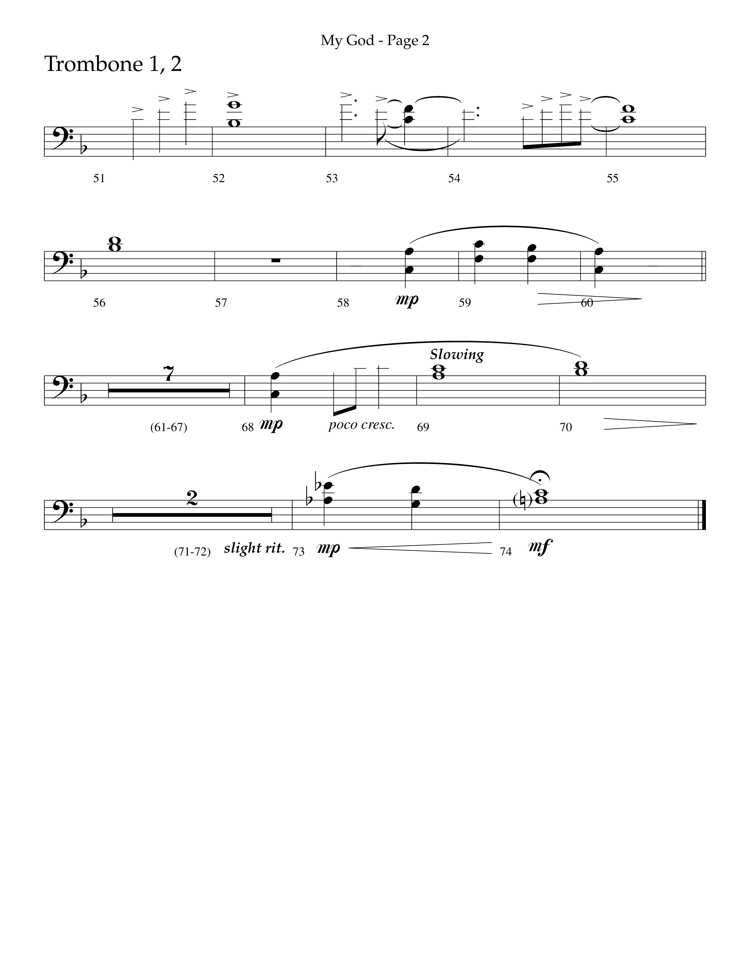 My God (Choral Anthem SATB) Trombone 1/2 (Lifeway Choral / Arr. Jason Webb)