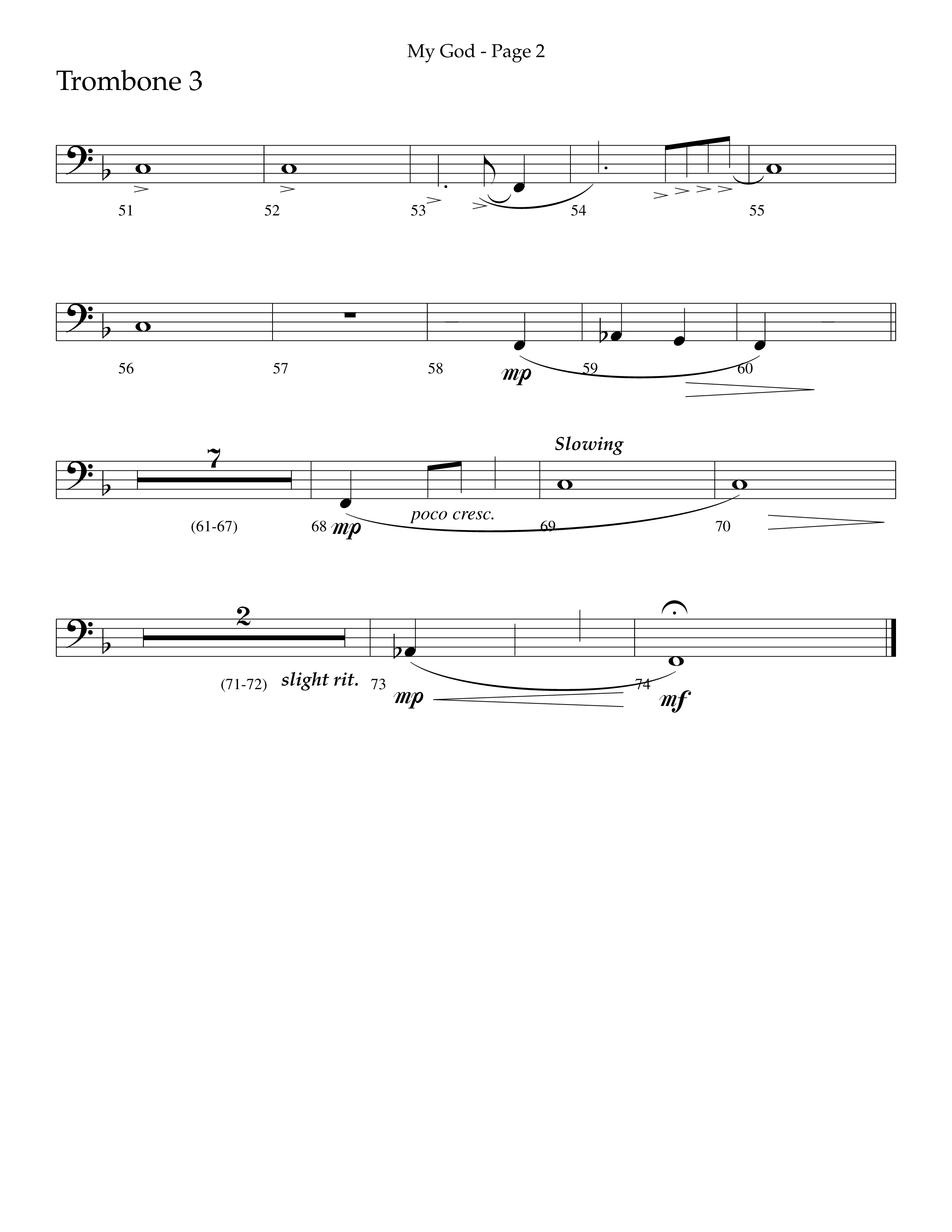 My God (Choral Anthem SATB) Trombone 3 (Lifeway Choral / Arr. Jason Webb)