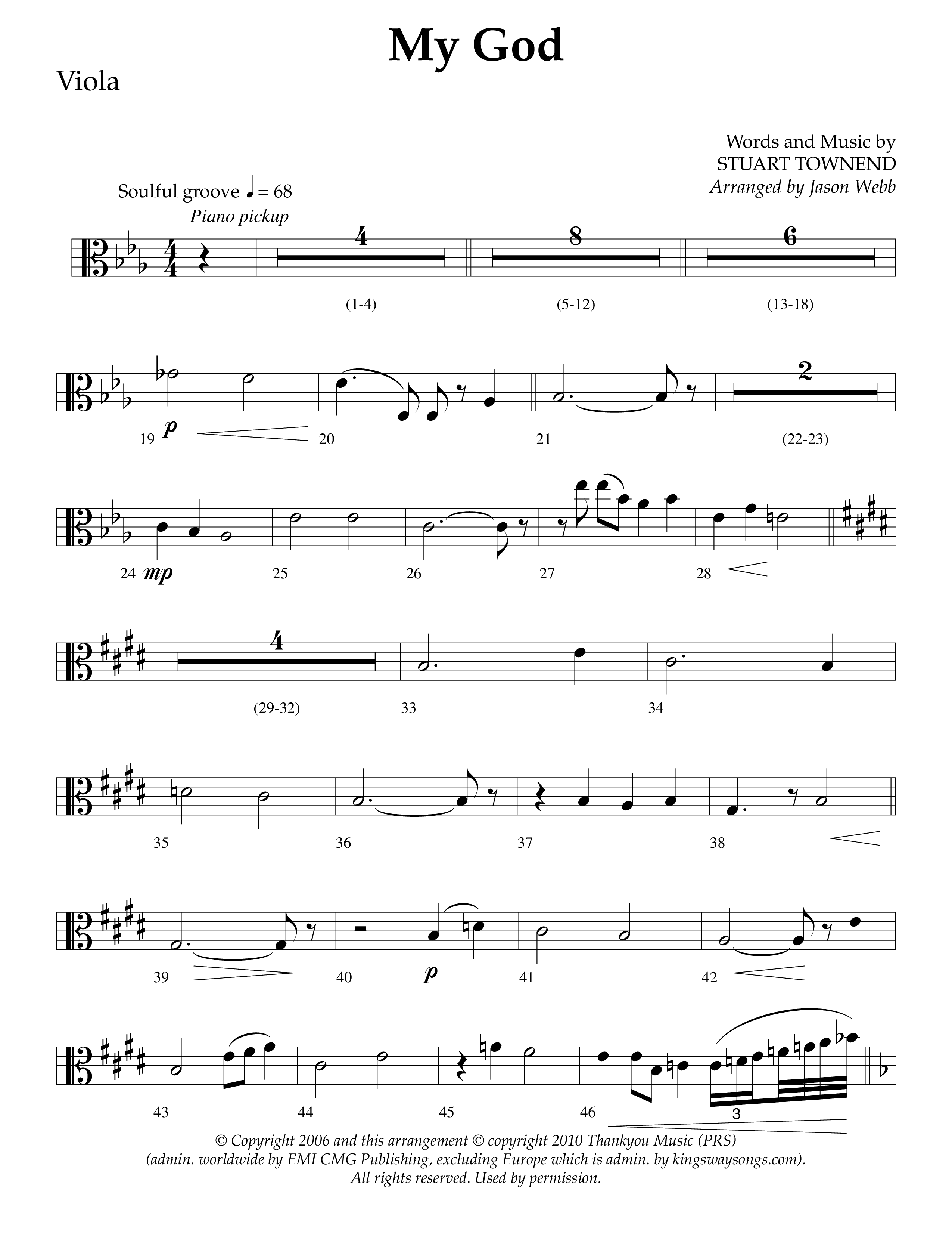 My God (Choral Anthem SATB) Viola (Lifeway Choral / Arr. Jason Webb)