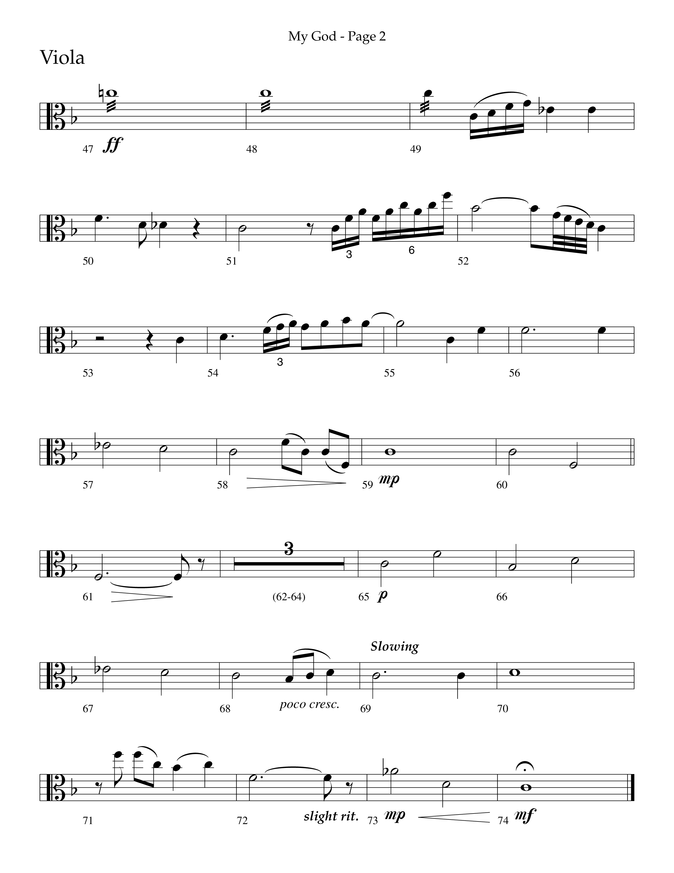 My God (Choral Anthem SATB) Viola (Lifeway Choral / Arr. Jason Webb)