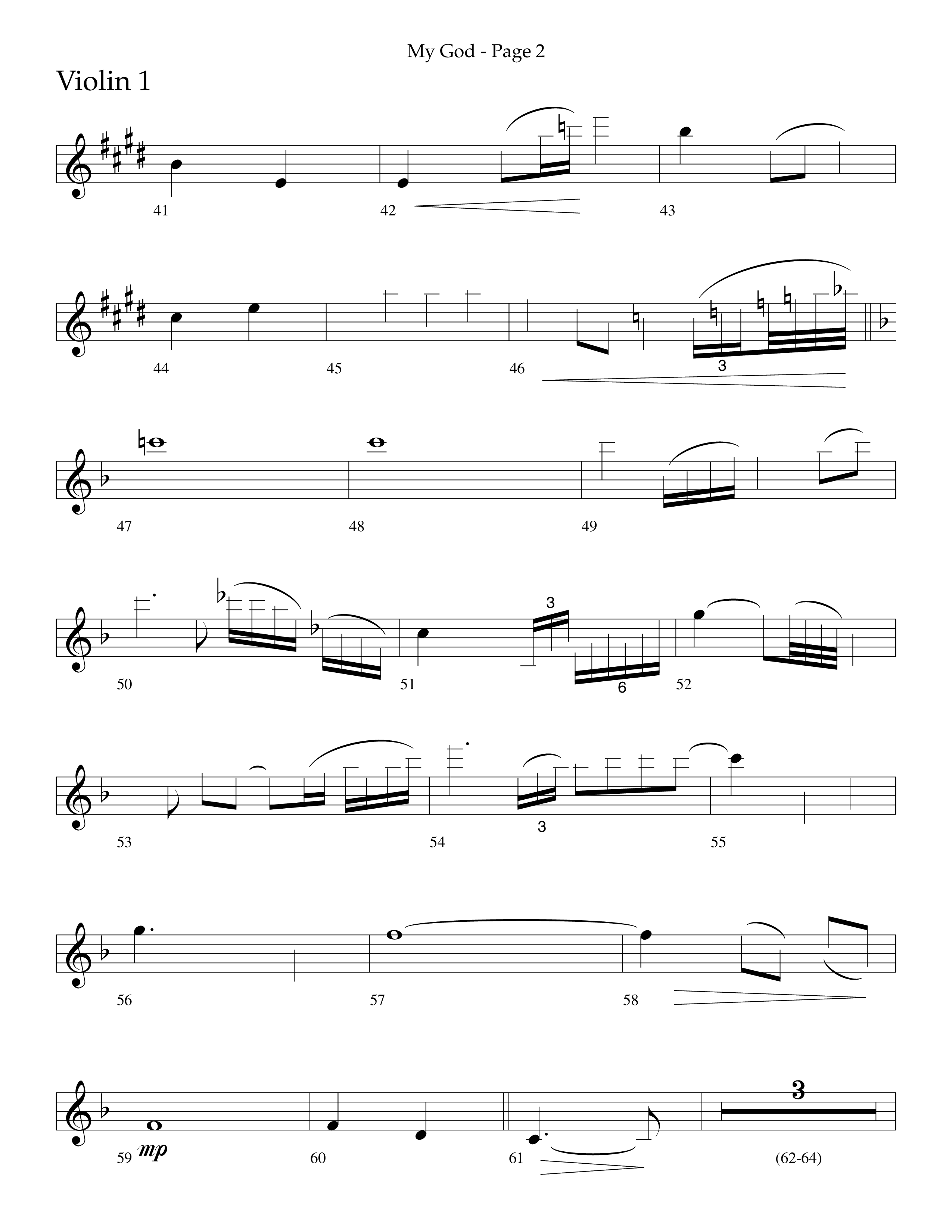 My God (Choral Anthem SATB) Violin 1 (Lifeway Choral / Arr. Jason Webb)