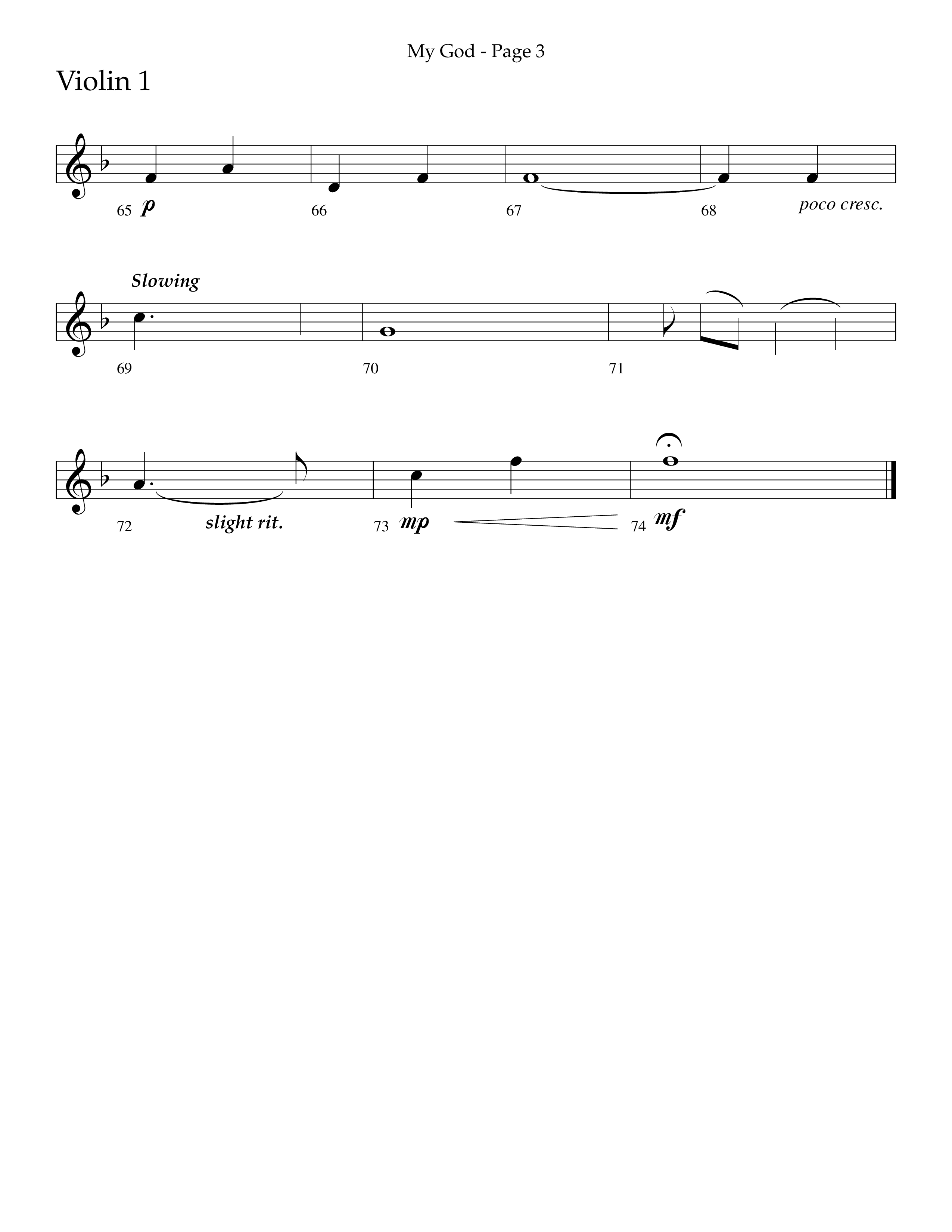My God (Choral Anthem SATB) Violin 1 (Lifeway Choral / Arr. Jason Webb)