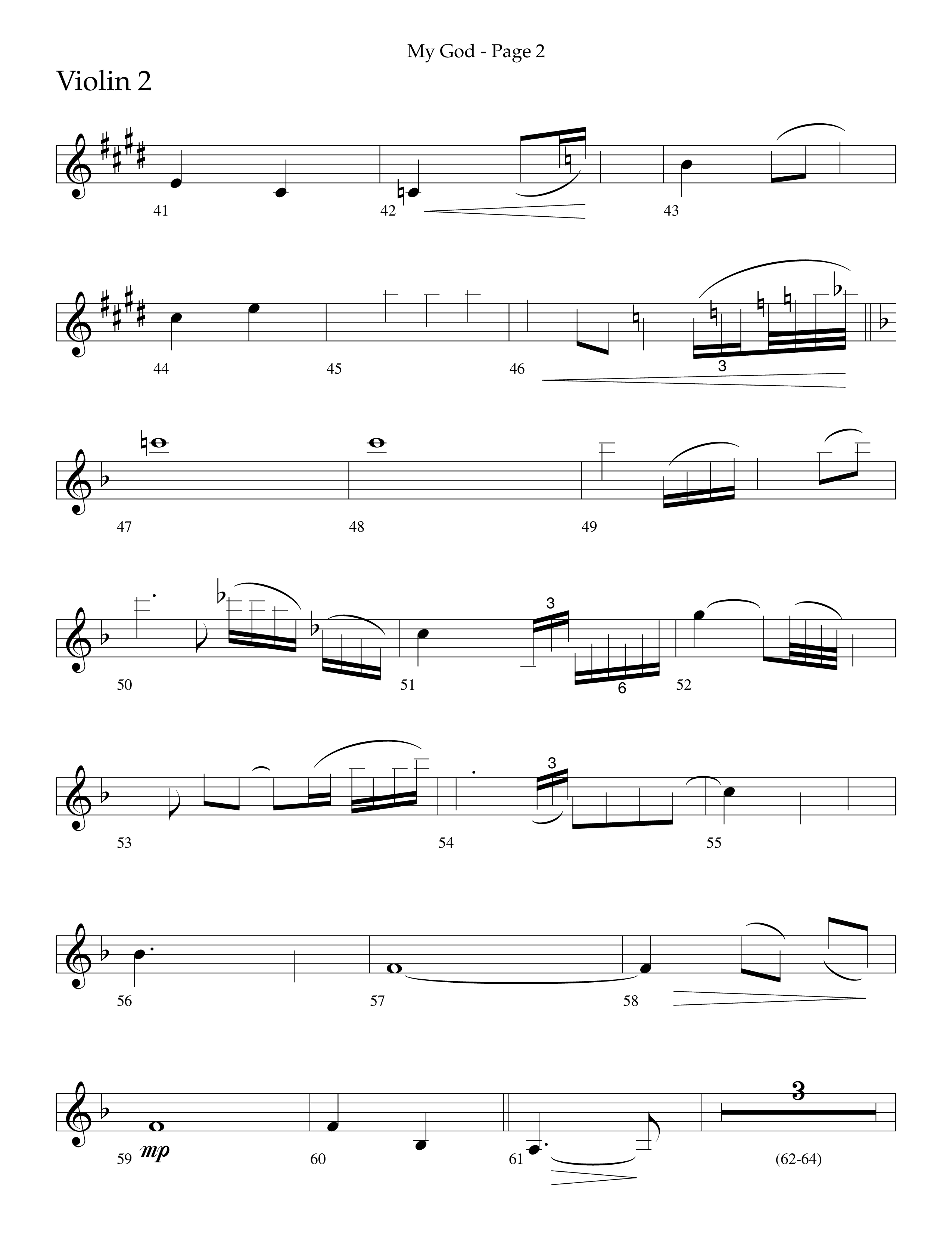 My God (Choral Anthem SATB) Violin 2 (Lifeway Choral / Arr. Jason Webb)