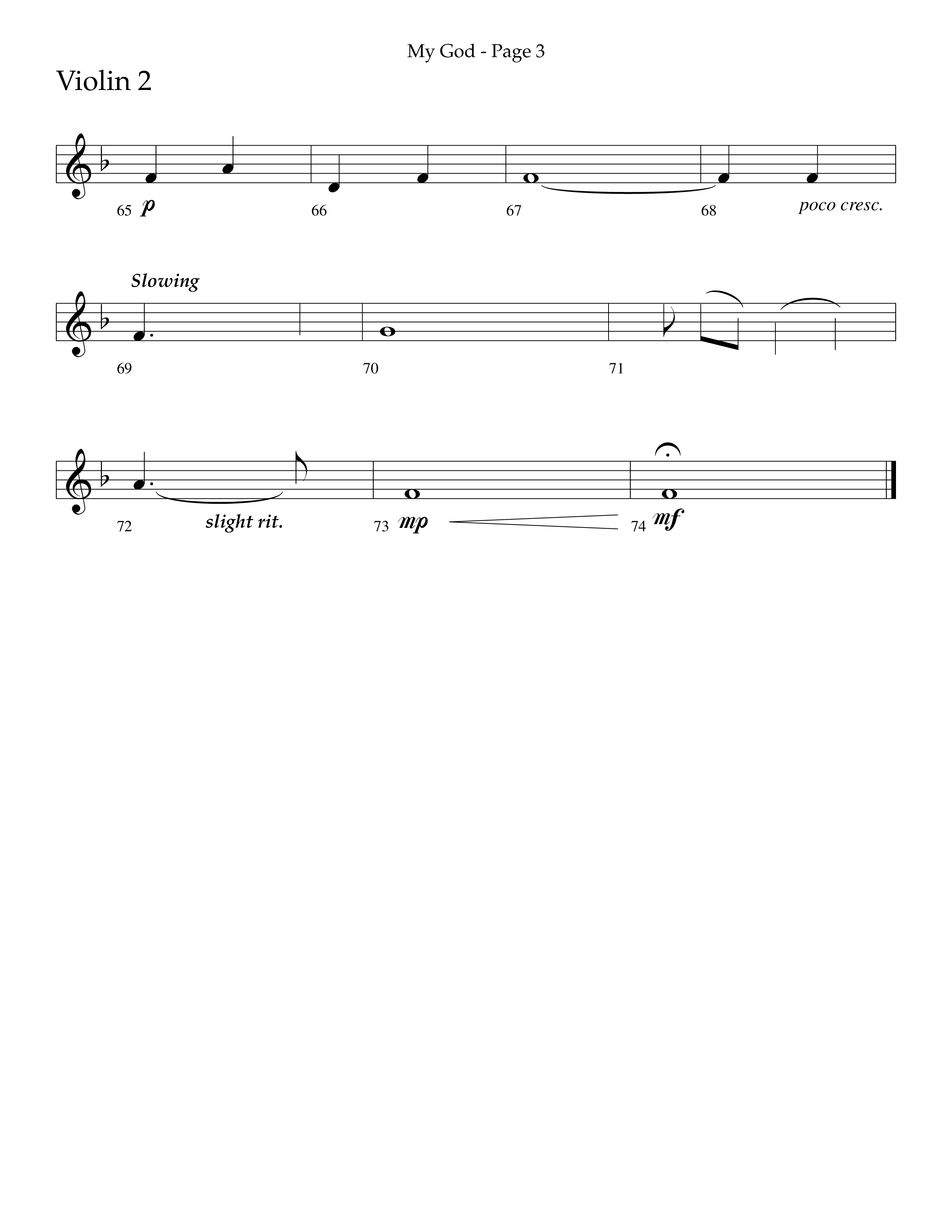 My God (Choral Anthem SATB) Violin 2 (Lifeway Choral / Arr. Jason Webb)
