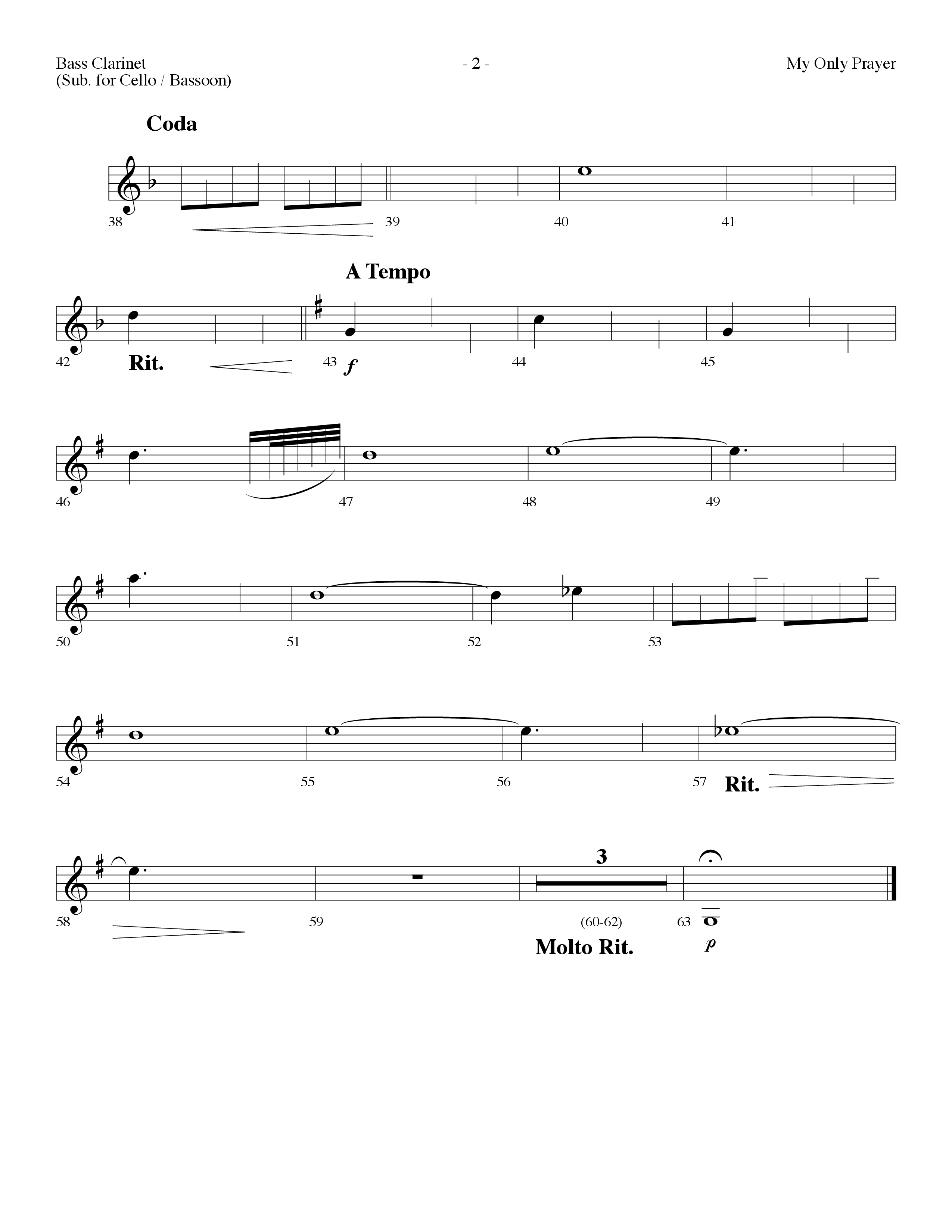 My Only Prayer (Choral Anthem SATB) Bass Clarinet (Lifeway Choral / Arr. Dennis Allen)