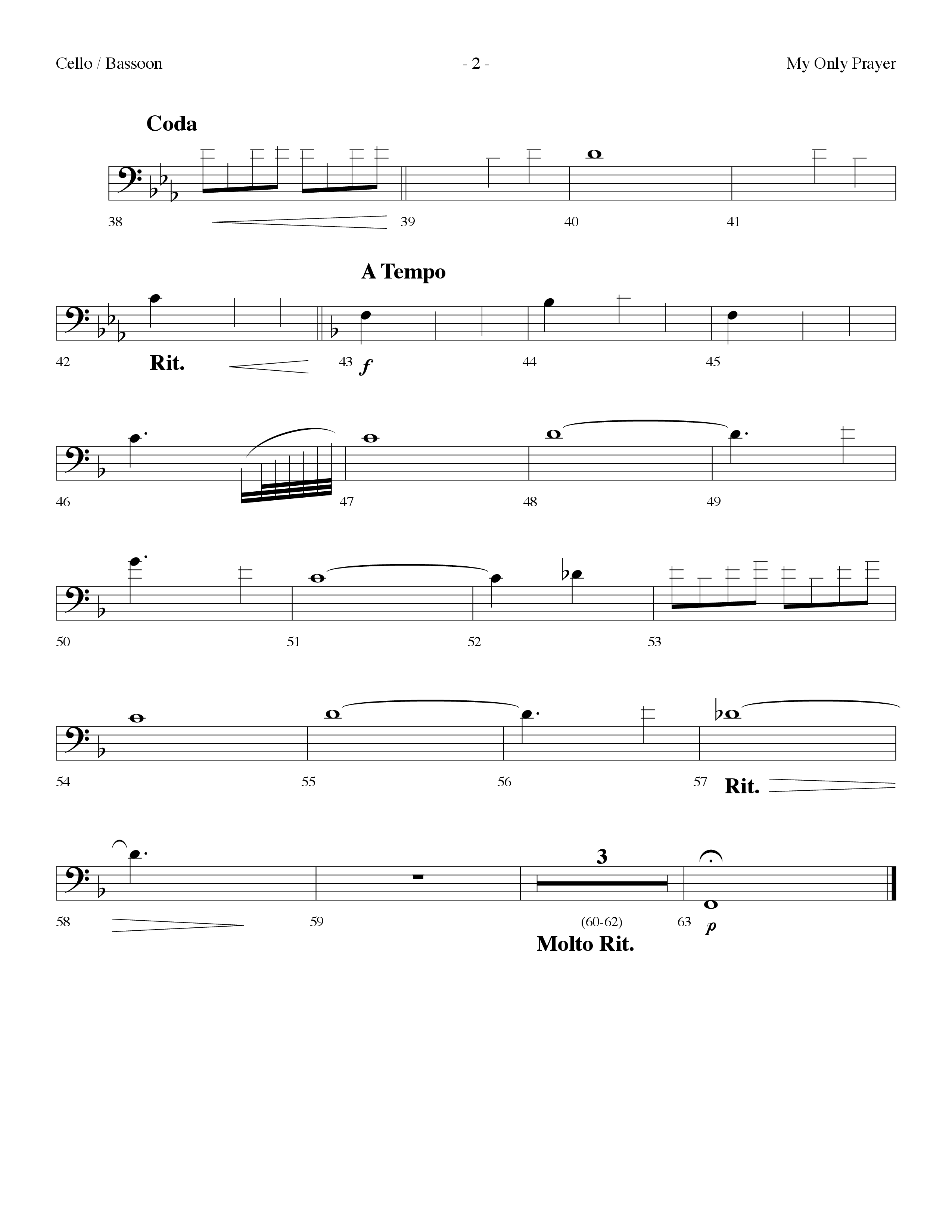 My Only Prayer (Choral Anthem SATB) Cello (Lifeway Choral / Arr. Dennis Allen)