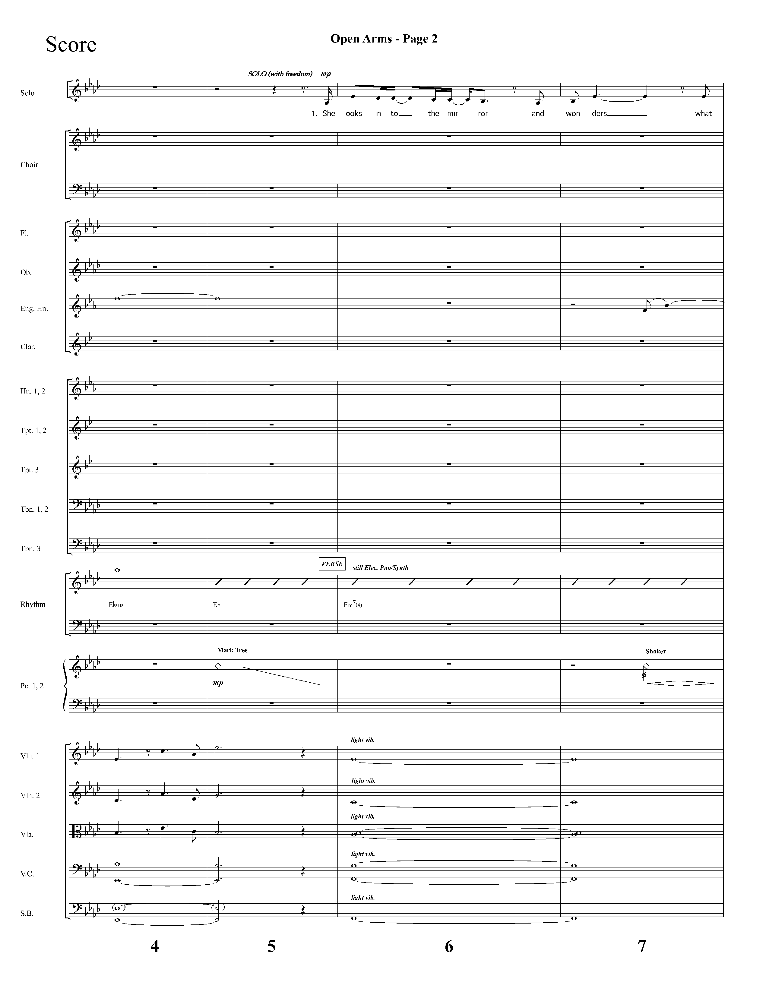 Open Arms (Choral Anthem SATB) Orchestration (Lifeway Choral / Arr. Dave Williamson)