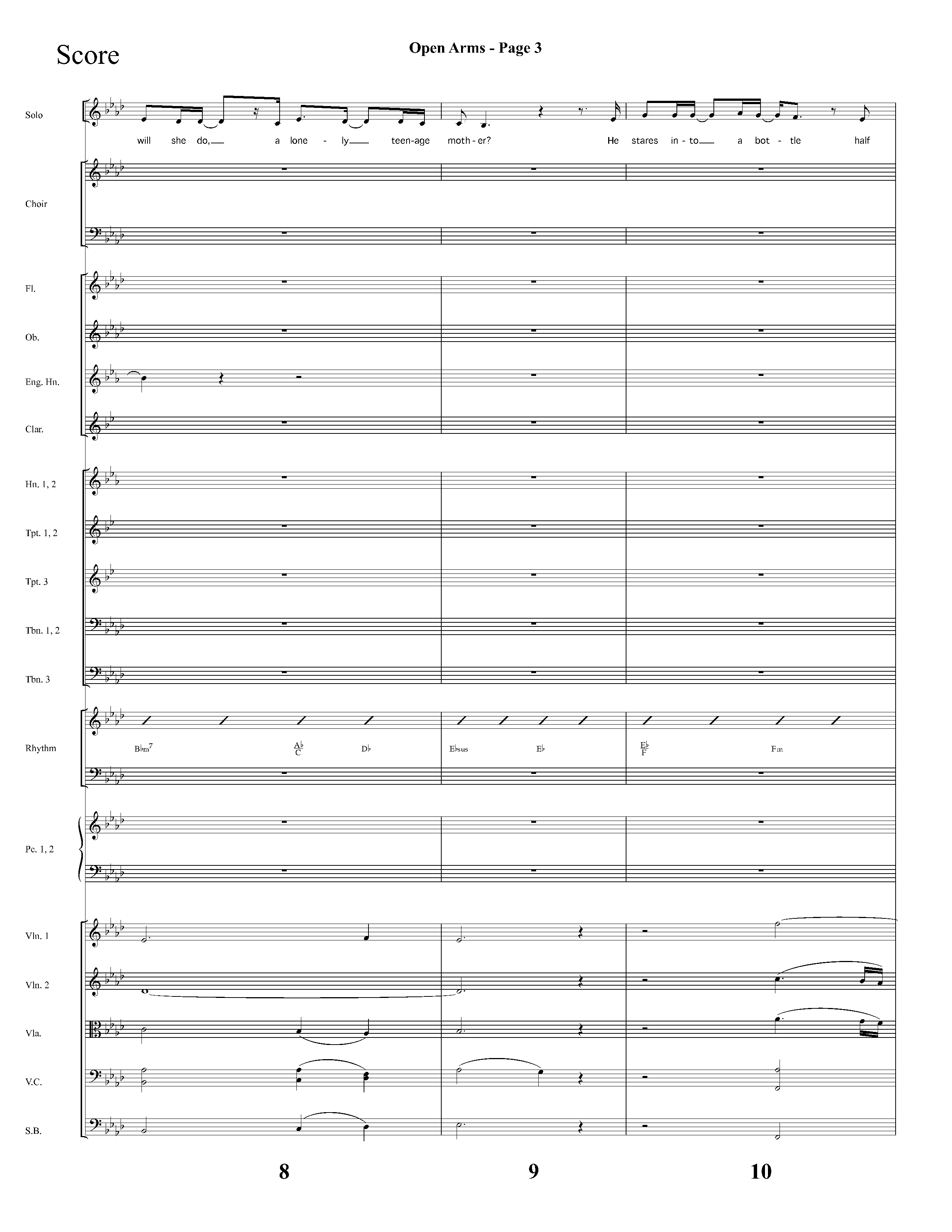 Open Arms (Choral Anthem SATB) Orchestration (Lifeway Choral / Arr. Dave Williamson)