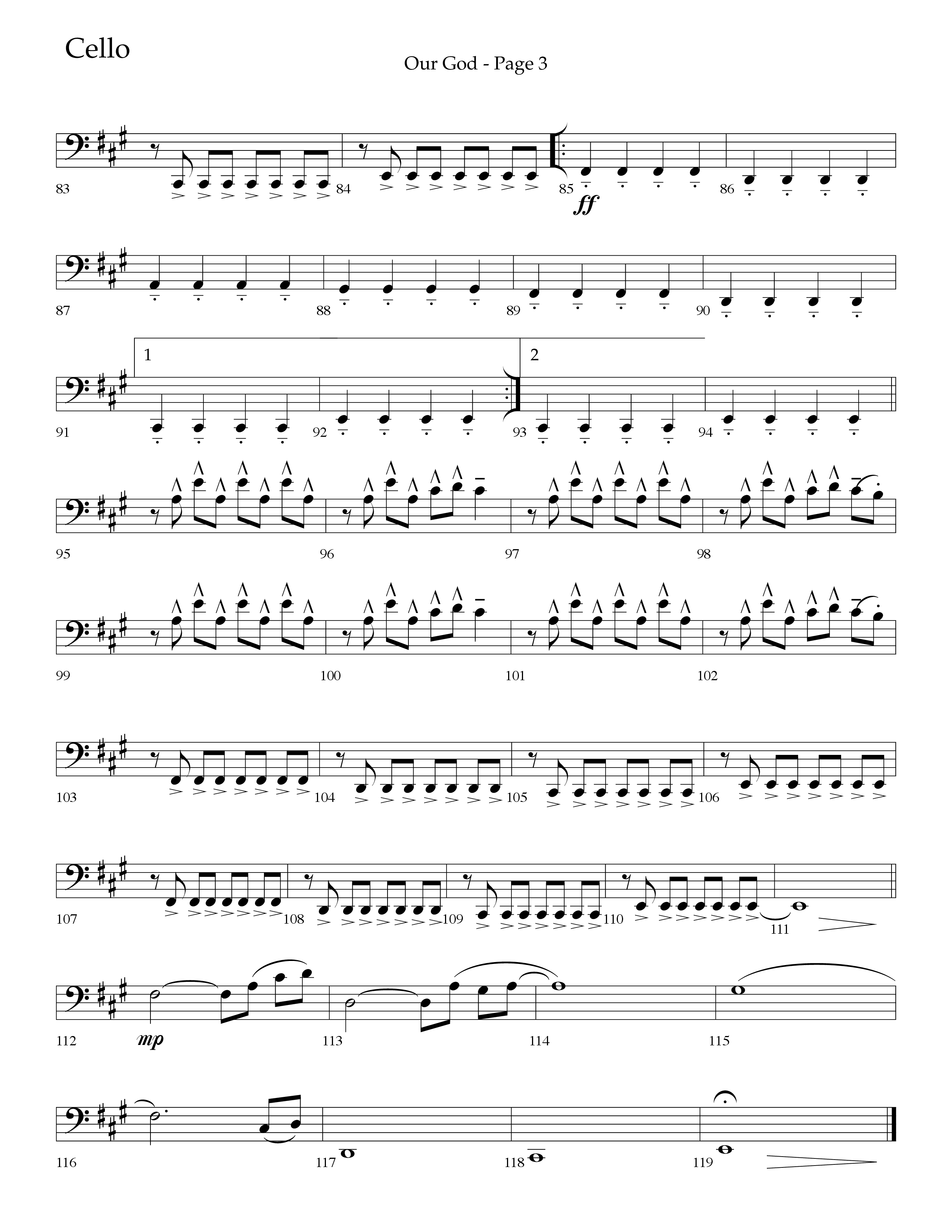Our God (Choral Anthem SATB) Cello (Lifeway Choral / Arr. Travis Cottrell / Arr. Keith Wilbanks)
