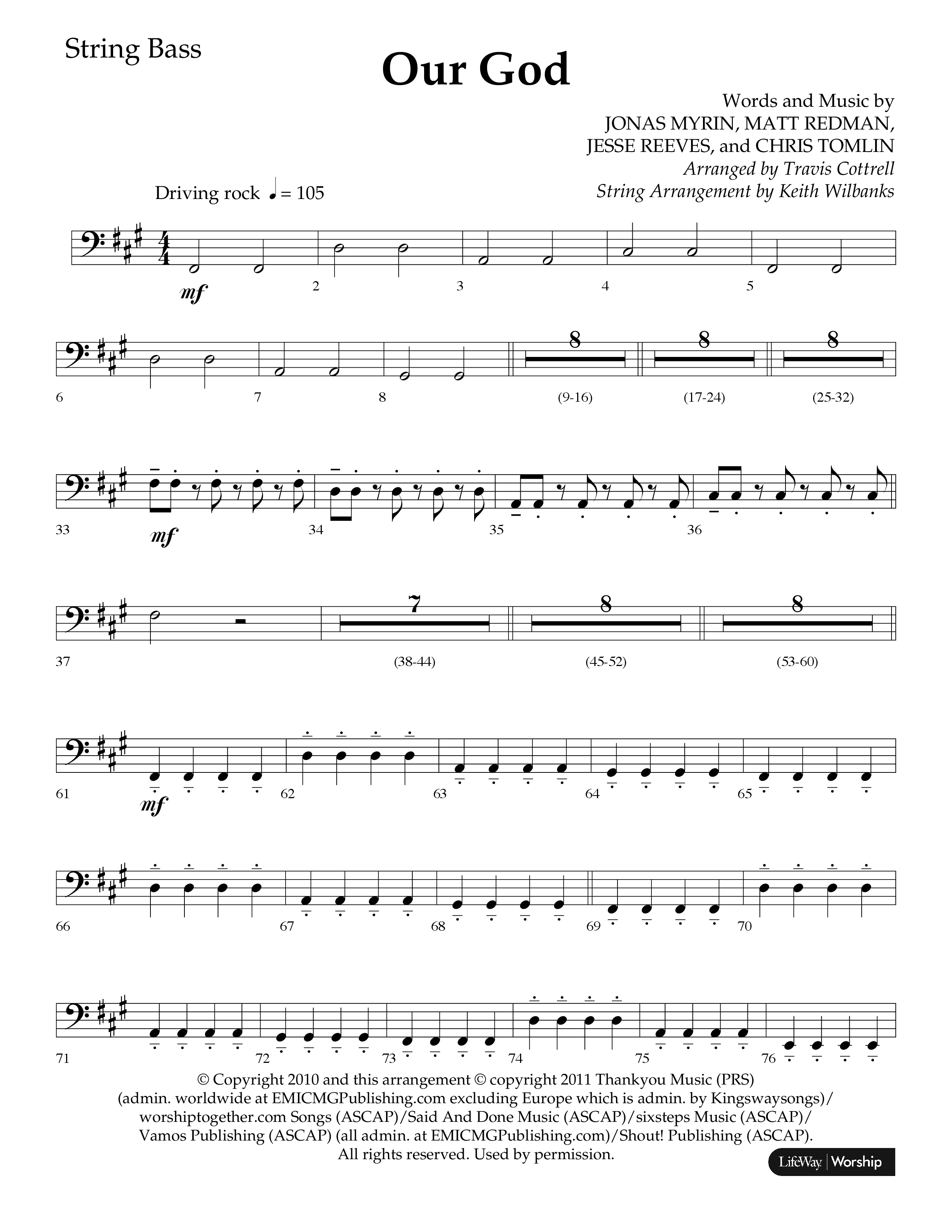 Our God (Choral Anthem SATB) String Bass (Lifeway Choral / Arr. Travis Cottrell / Arr. Keith Wilbanks)