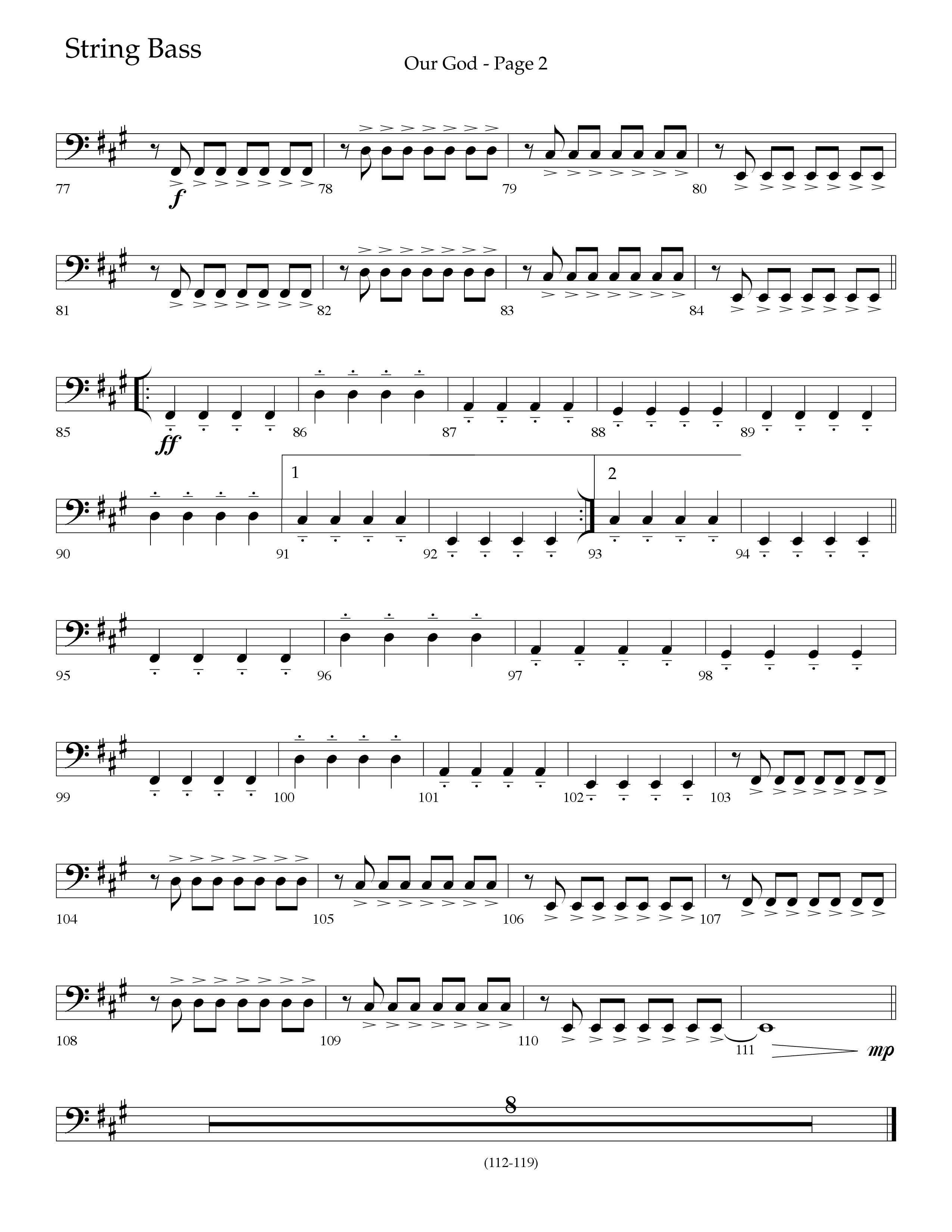 Our God (Choral Anthem SATB) String Bass (Lifeway Choral / Arr. Travis Cottrell / Arr. Keith Wilbanks)