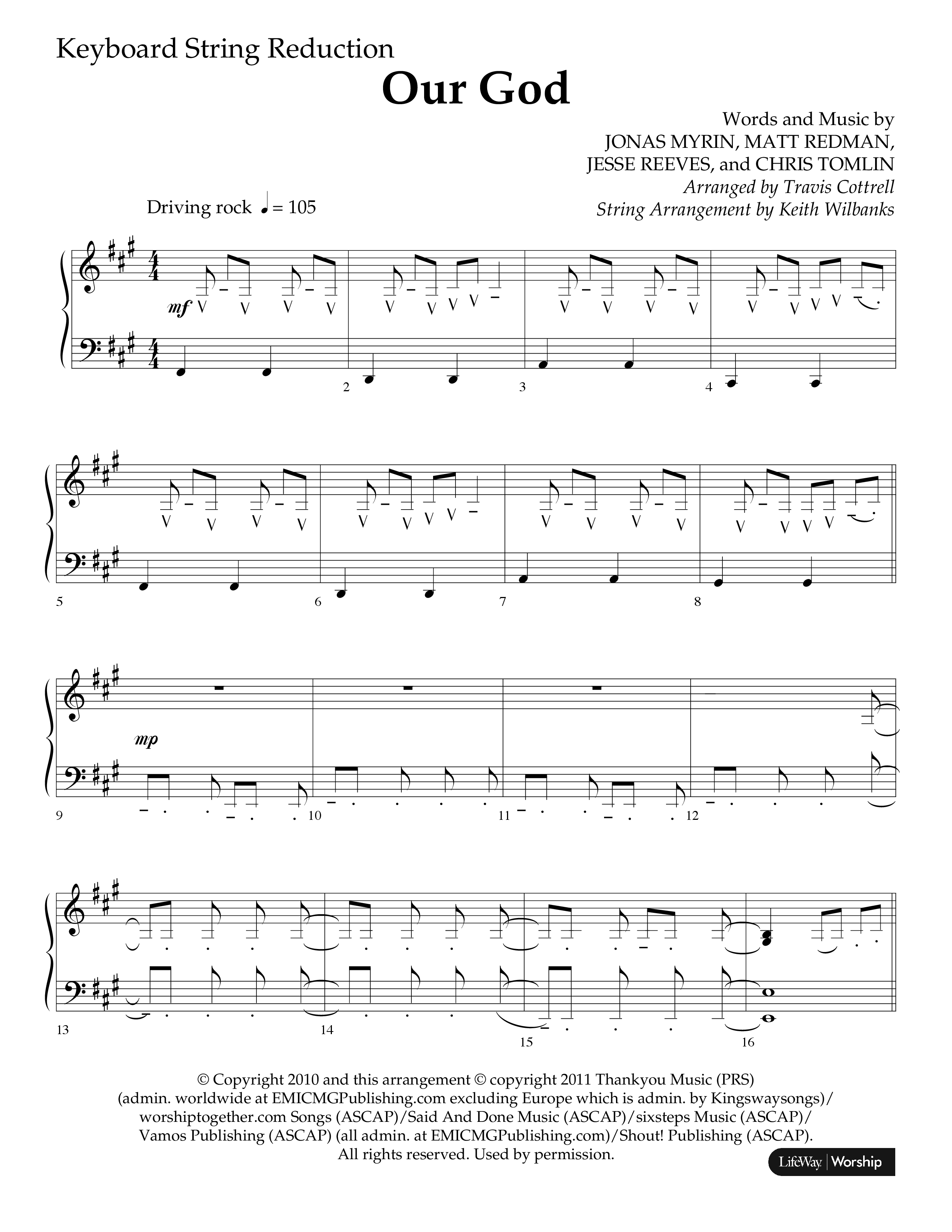 Our God (Choral Anthem SATB) String Reduction (Lifeway Choral / Arr. Travis Cottrell / Arr. Keith Wilbanks)