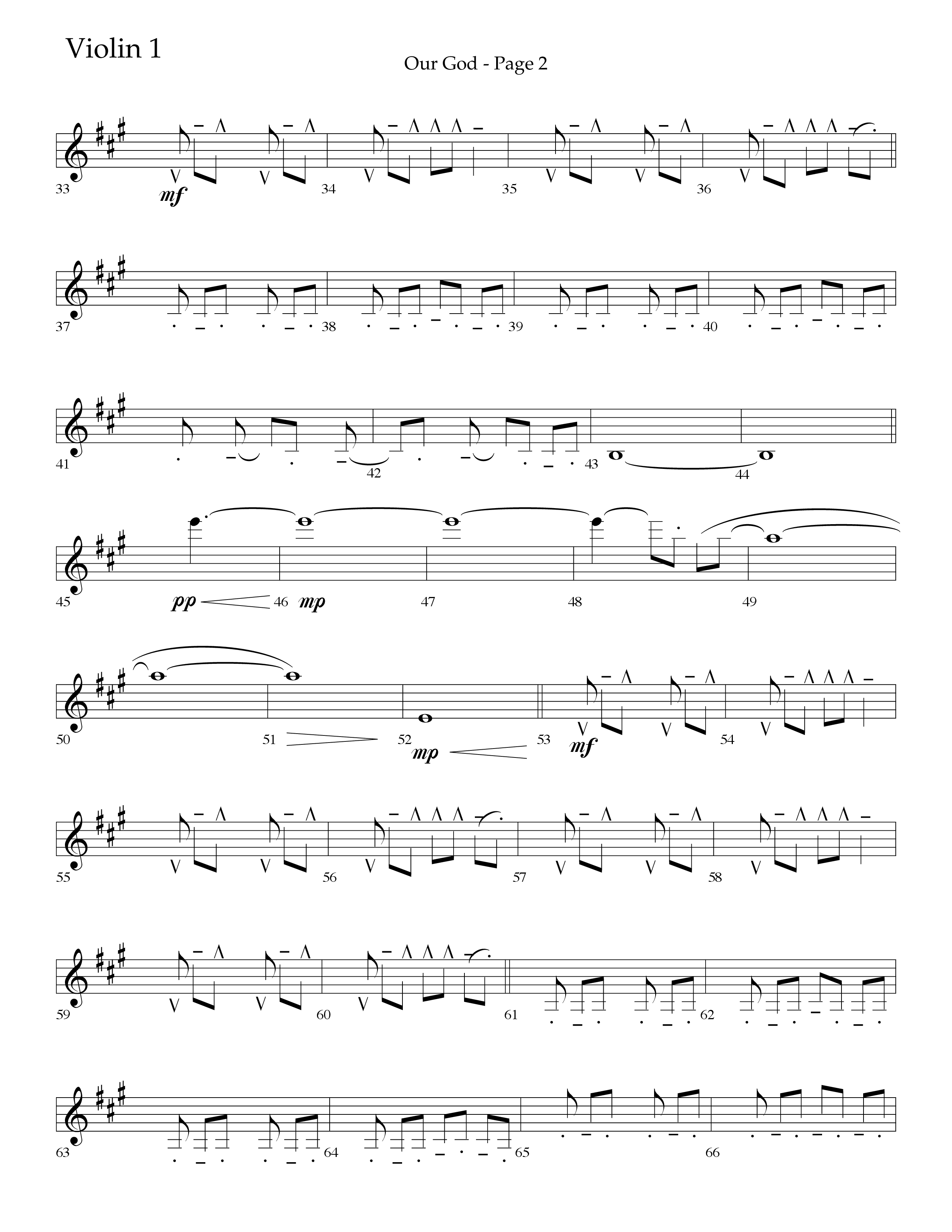 Our God (Choral Anthem SATB) Violin 1 (Lifeway Choral / Arr. Travis Cottrell / Arr. Keith Wilbanks)