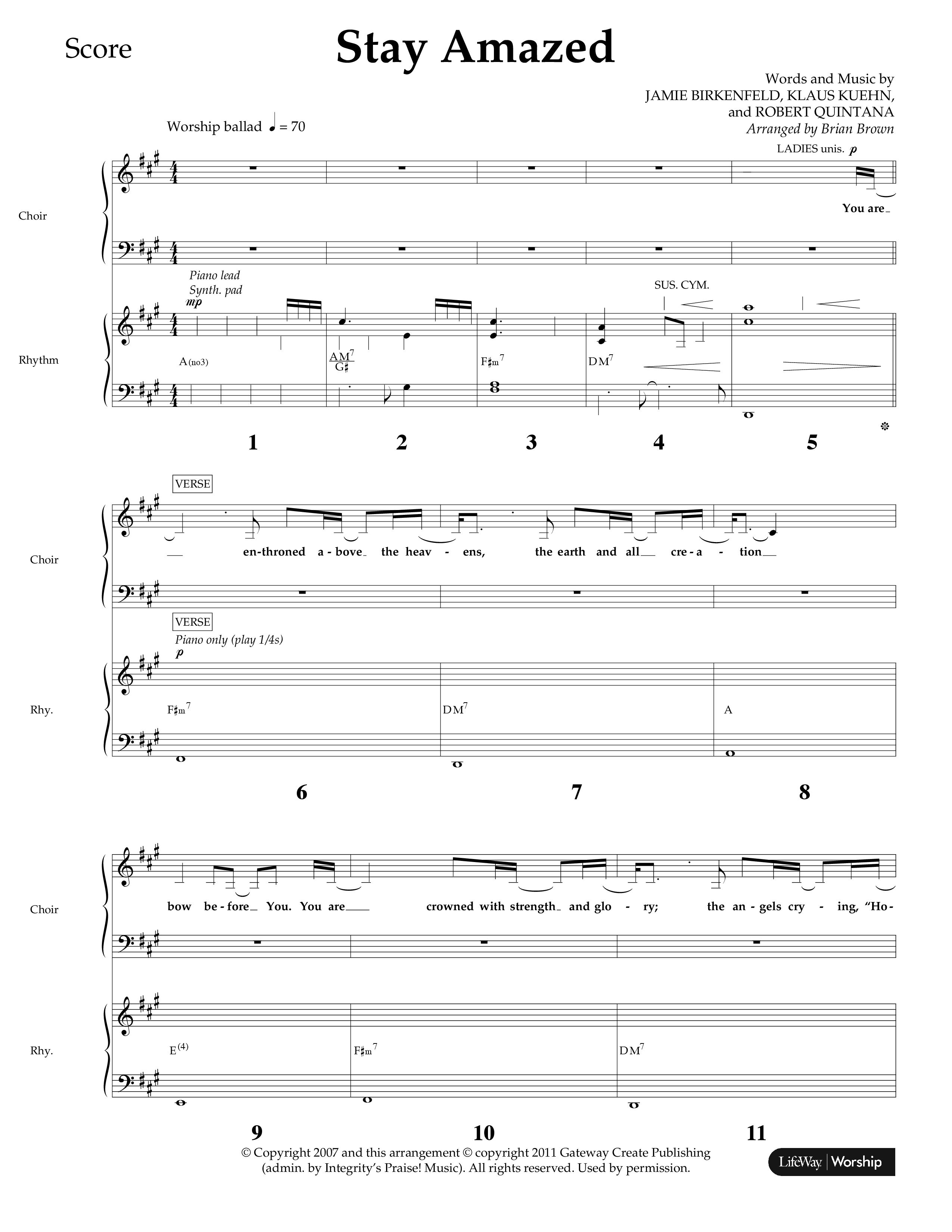 Stay Amazed (Choral Anthem SATB) Lead Melody & Rhythm (Lifeway Choral / Arr. Brian Brown)