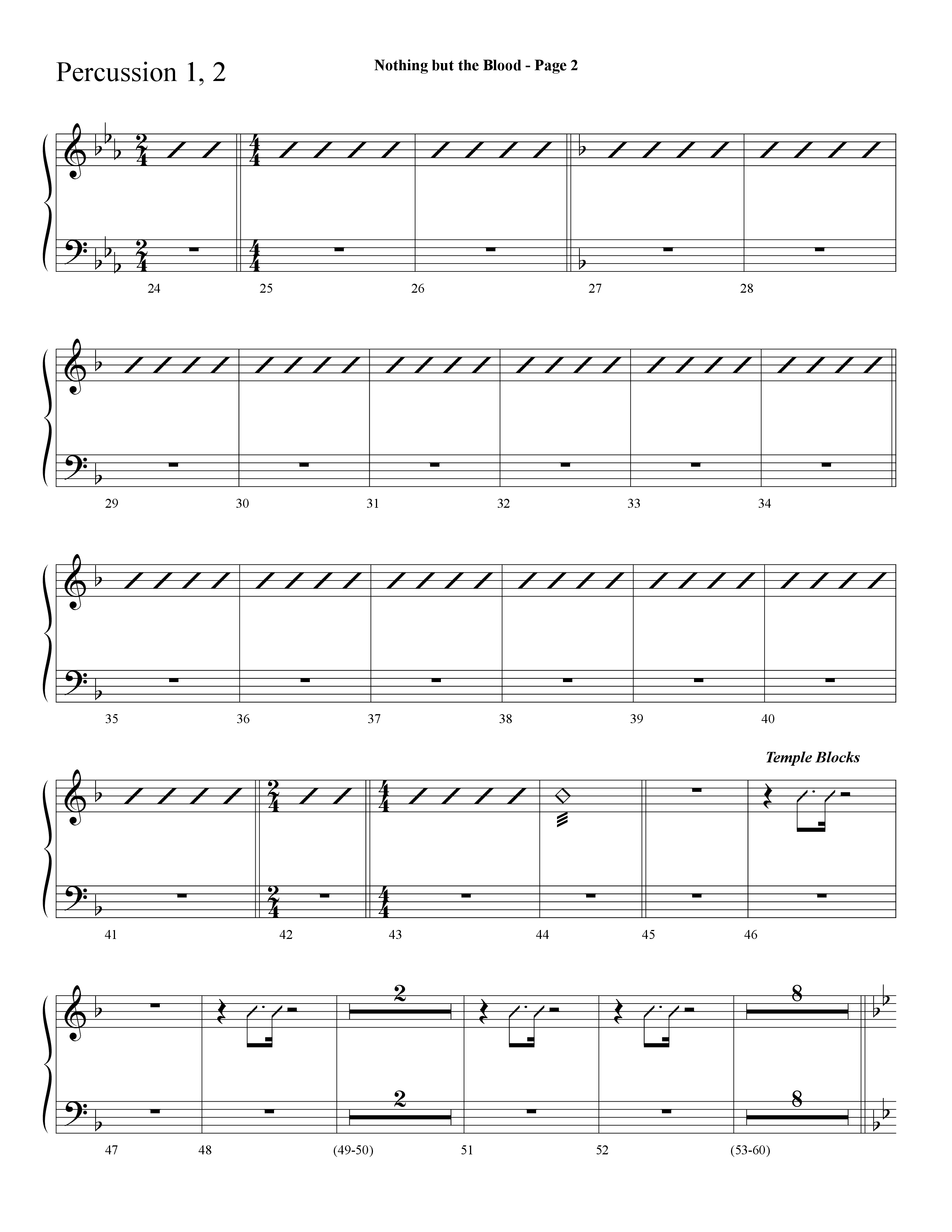 Nothing But The Blood (with Are You Washed In The Blood, There Is Power In The Blood) (Choral Anthem SATB) Percussion 1/2 (Lifeway Choral / Arr. Dave Williamson)