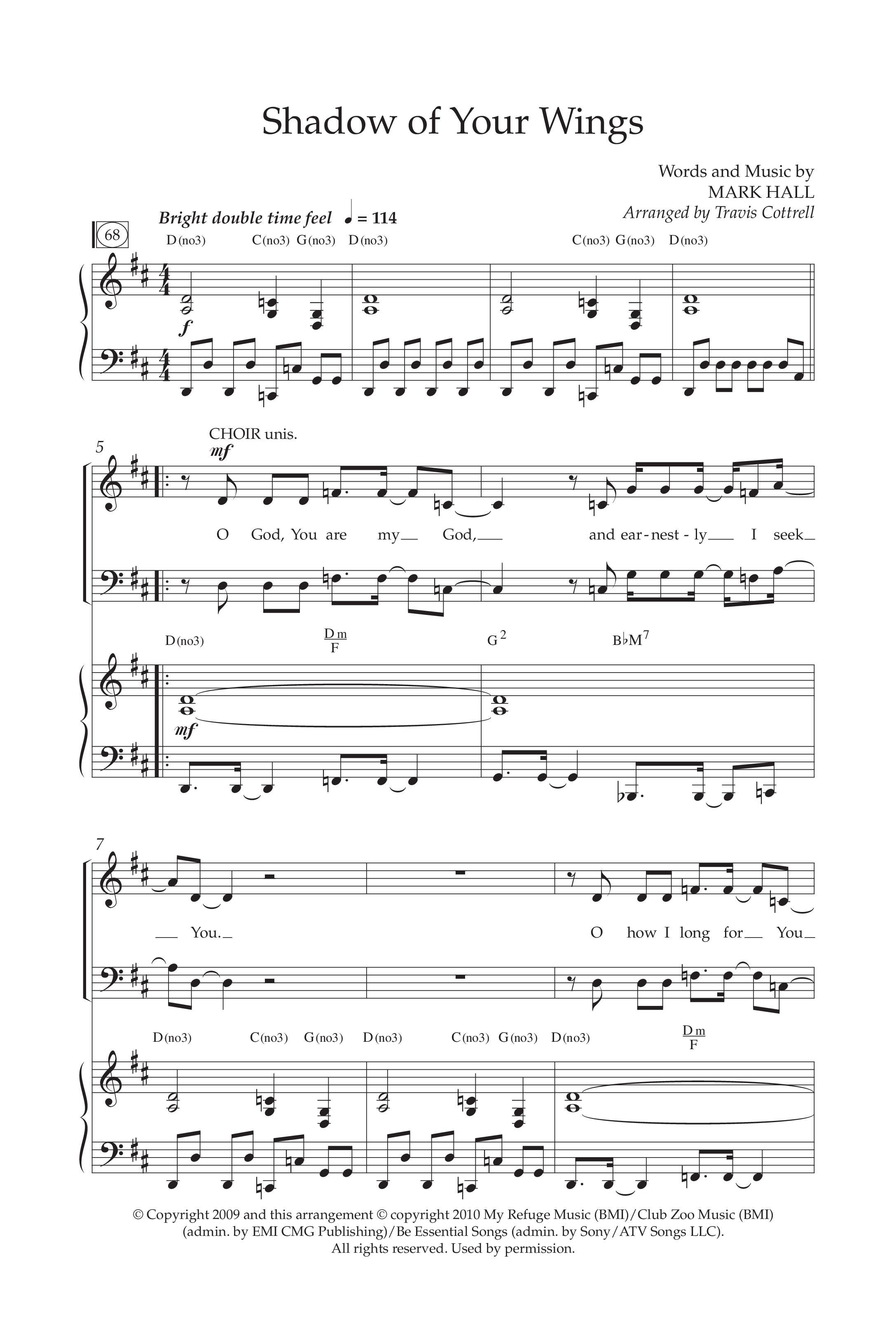 Shadow Of Your Wings (Choral Anthem SATB) Anthem (SATB/Piano) (Lifeway Choral / Arr. Travis Cottrell / Orch. Phillip Keveren)