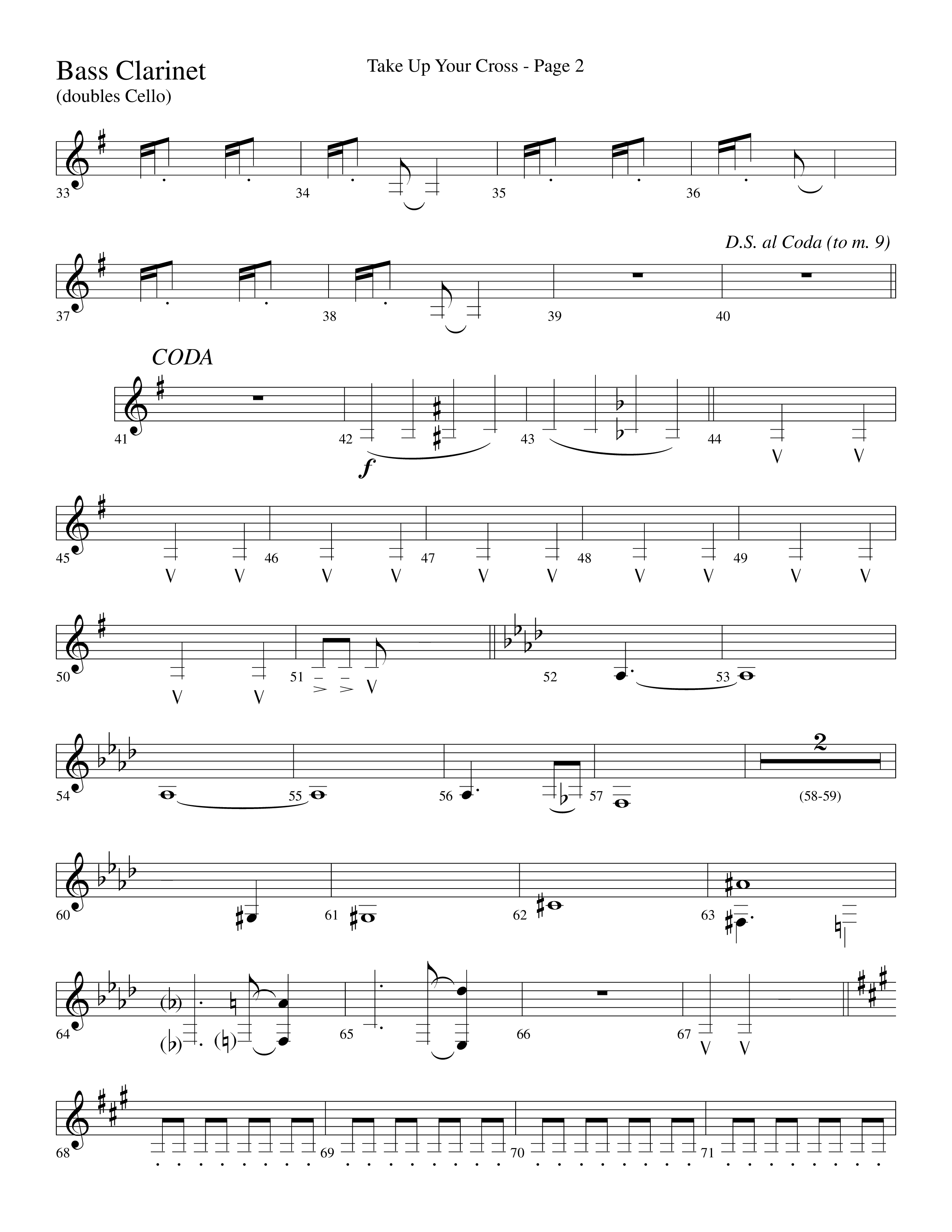 Take Up Your Cross (Choral Anthem SATB) Bass Clarinet (Lifeway Choral / Arr. Dave Williamson)