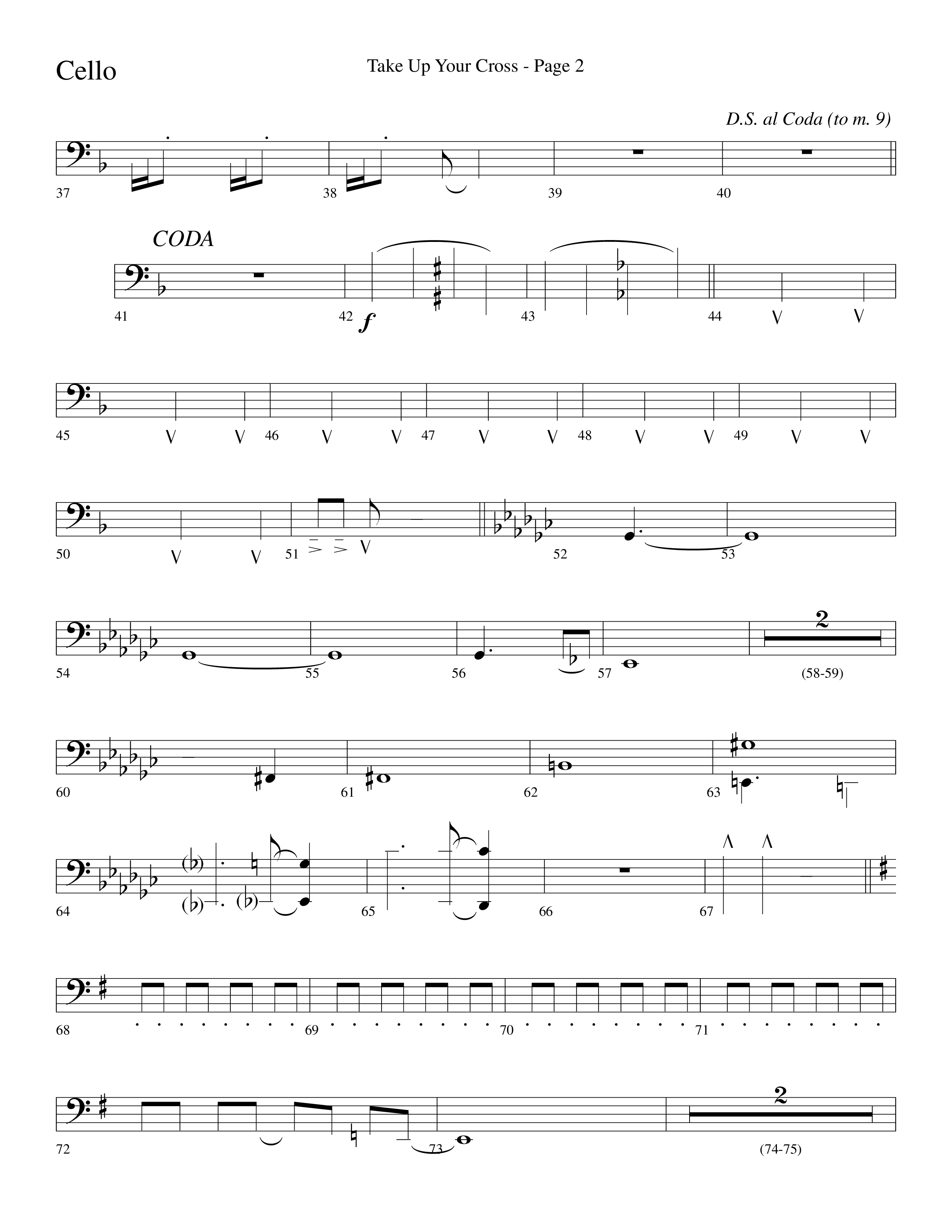 Take Up Your Cross (Choral Anthem SATB) Cello (Lifeway Choral / Arr. Dave Williamson)