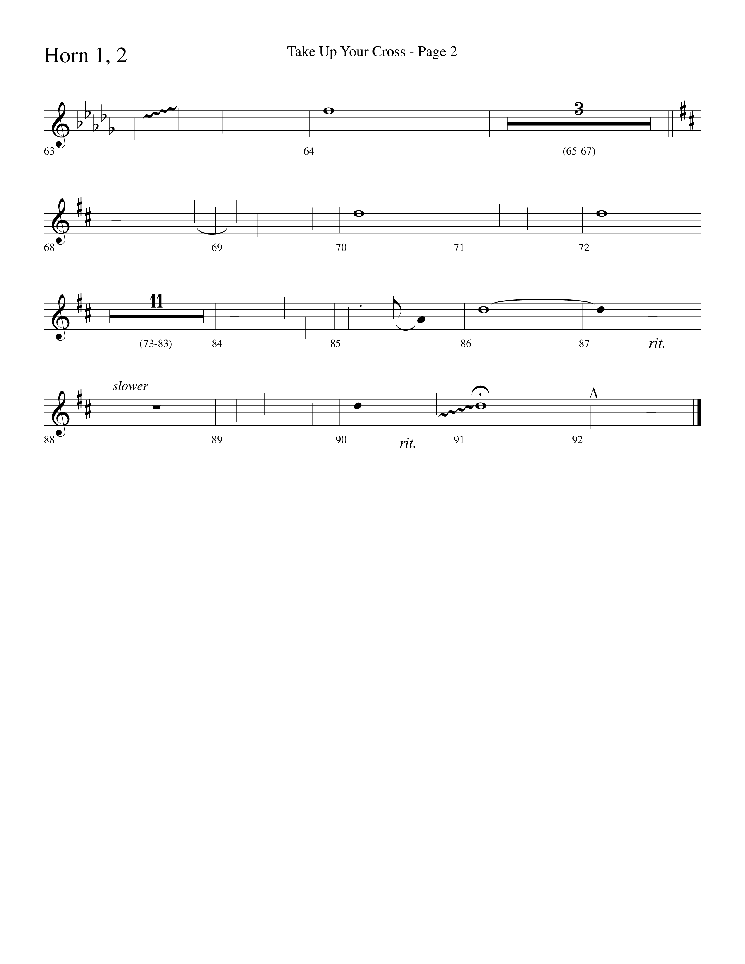 Take Up Your Cross (Choral Anthem SATB) French Horn 1/2 (Lifeway Choral / Arr. Dave Williamson)
