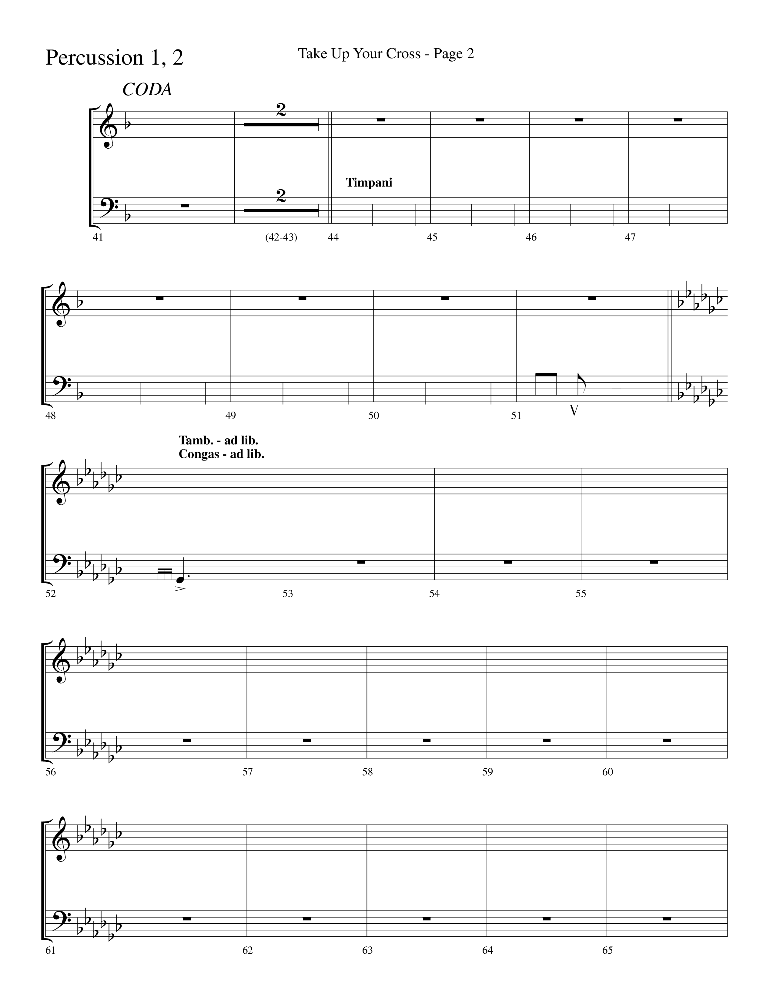 Take Up Your Cross (Choral Anthem SATB) Percussion 1/2 (Lifeway Choral / Arr. Dave Williamson)