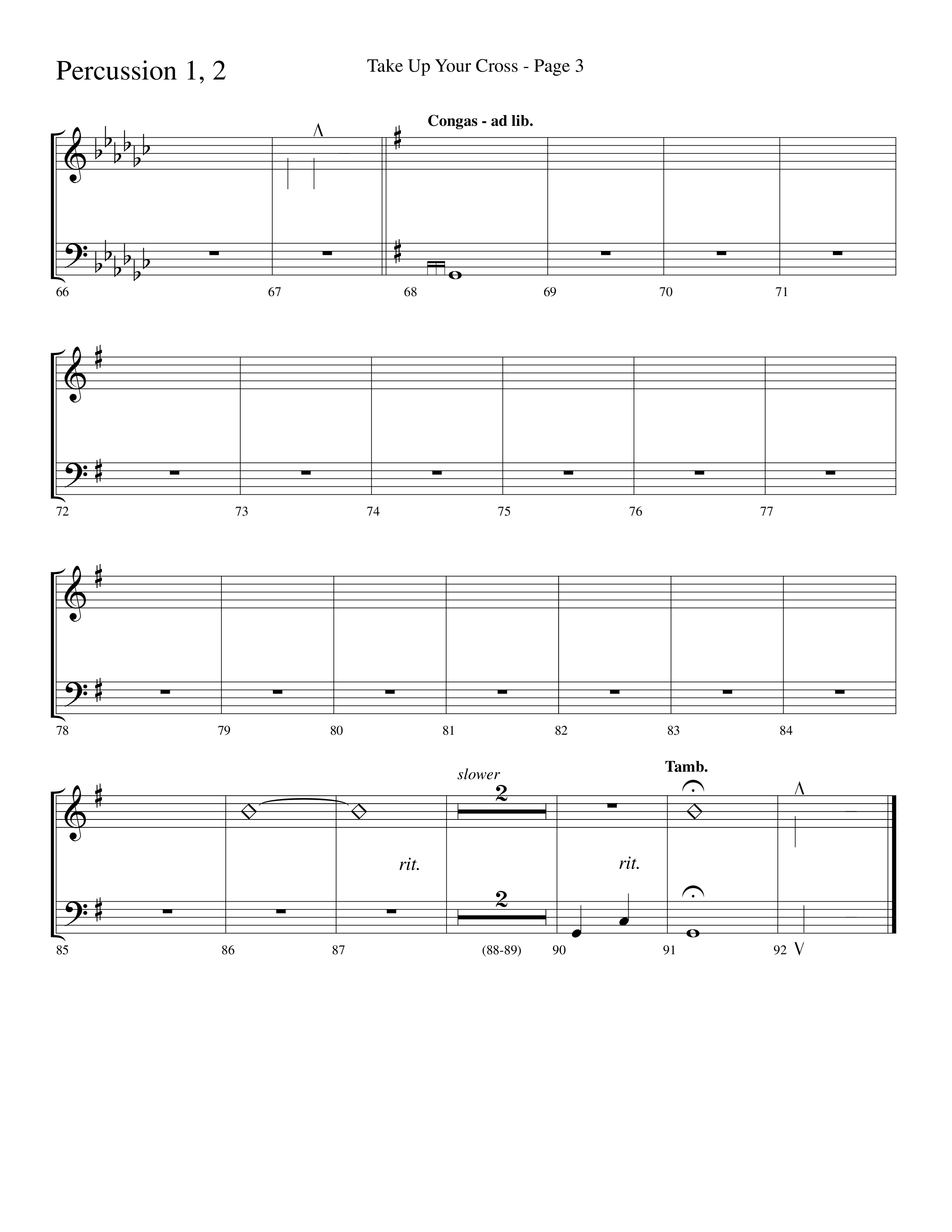 Take Up Your Cross (Choral Anthem SATB) Percussion 1/2 (Lifeway Choral / Arr. Dave Williamson)