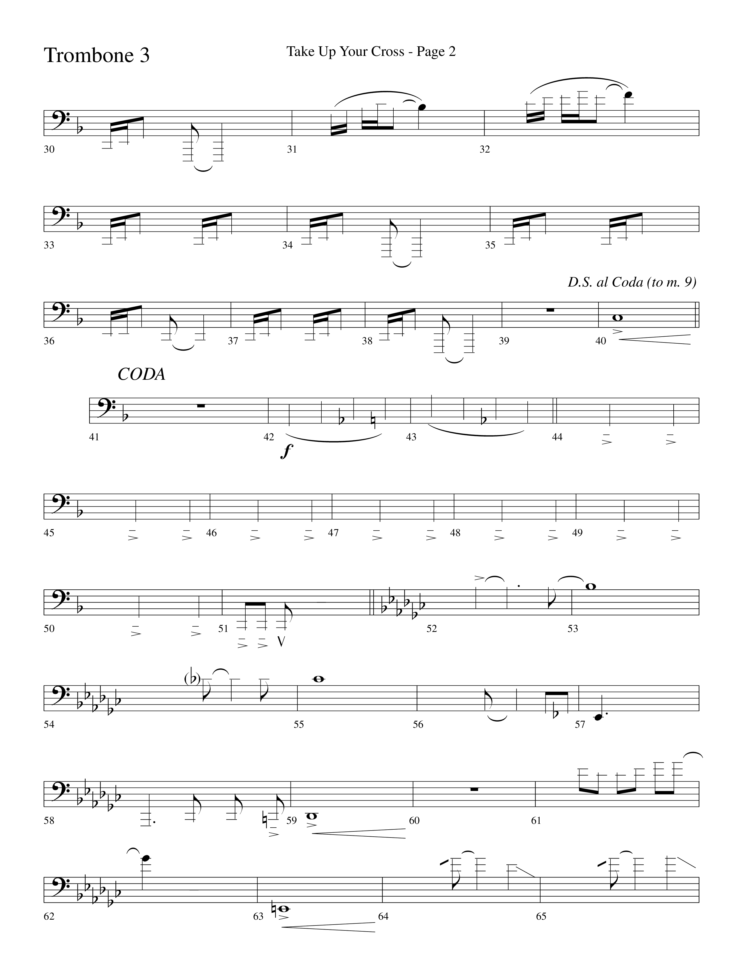 Take Up Your Cross (Choral Anthem SATB) Trombone 3 (Lifeway Choral / Arr. Dave Williamson)