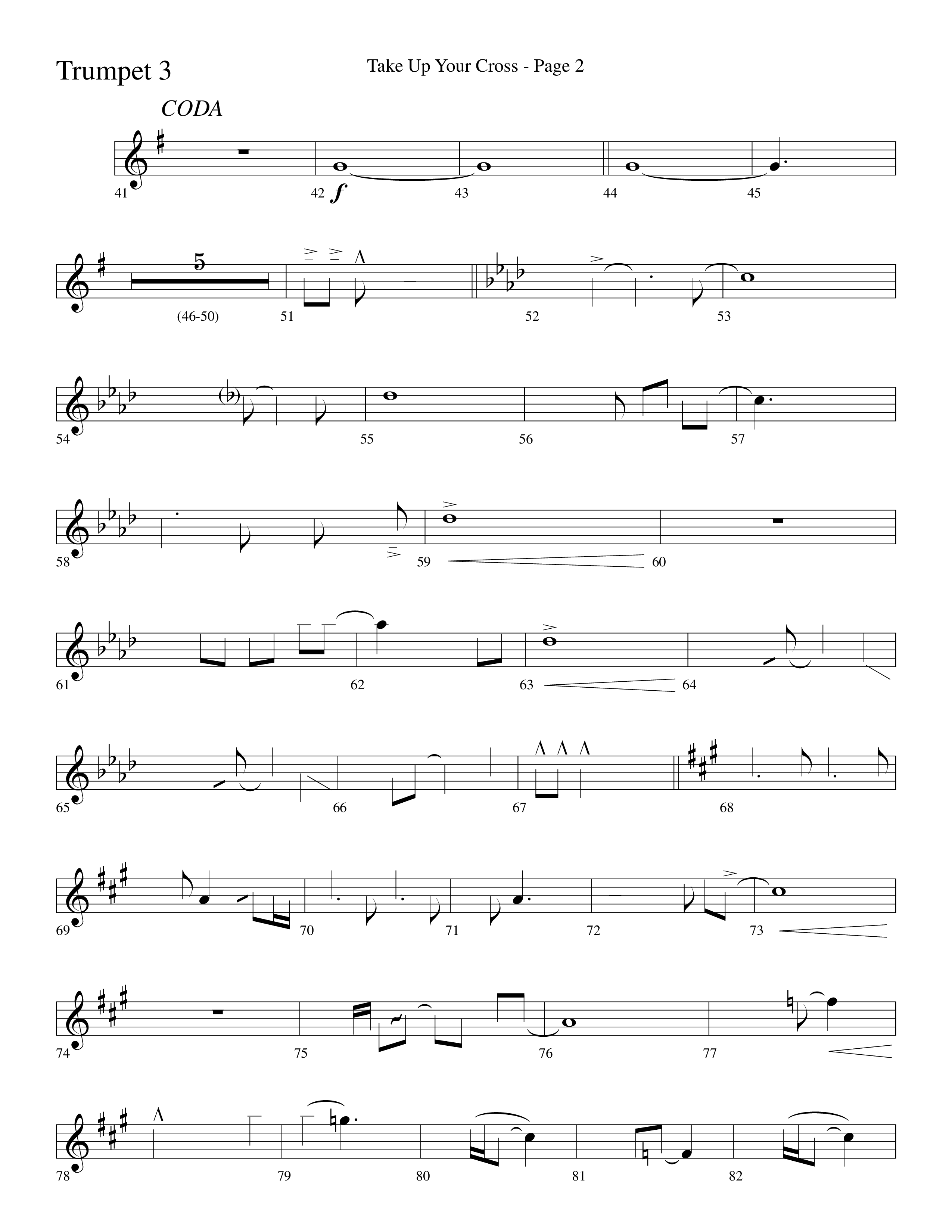 Take Up Your Cross (Choral Anthem SATB) Trumpet 3 (Lifeway Choral / Arr. Dave Williamson)