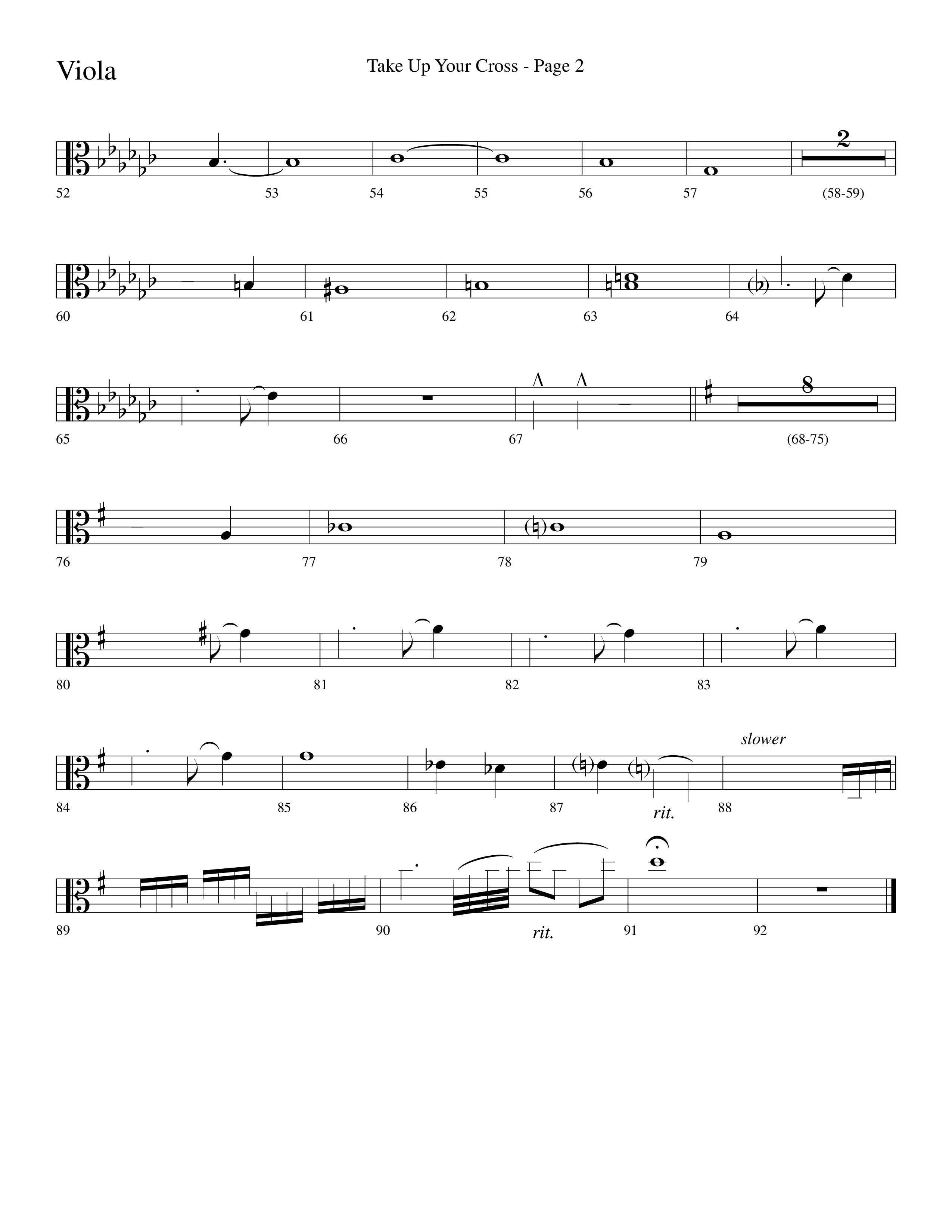 Take Up Your Cross (Choral Anthem SATB) Viola (Lifeway Choral / Arr. Dave Williamson)