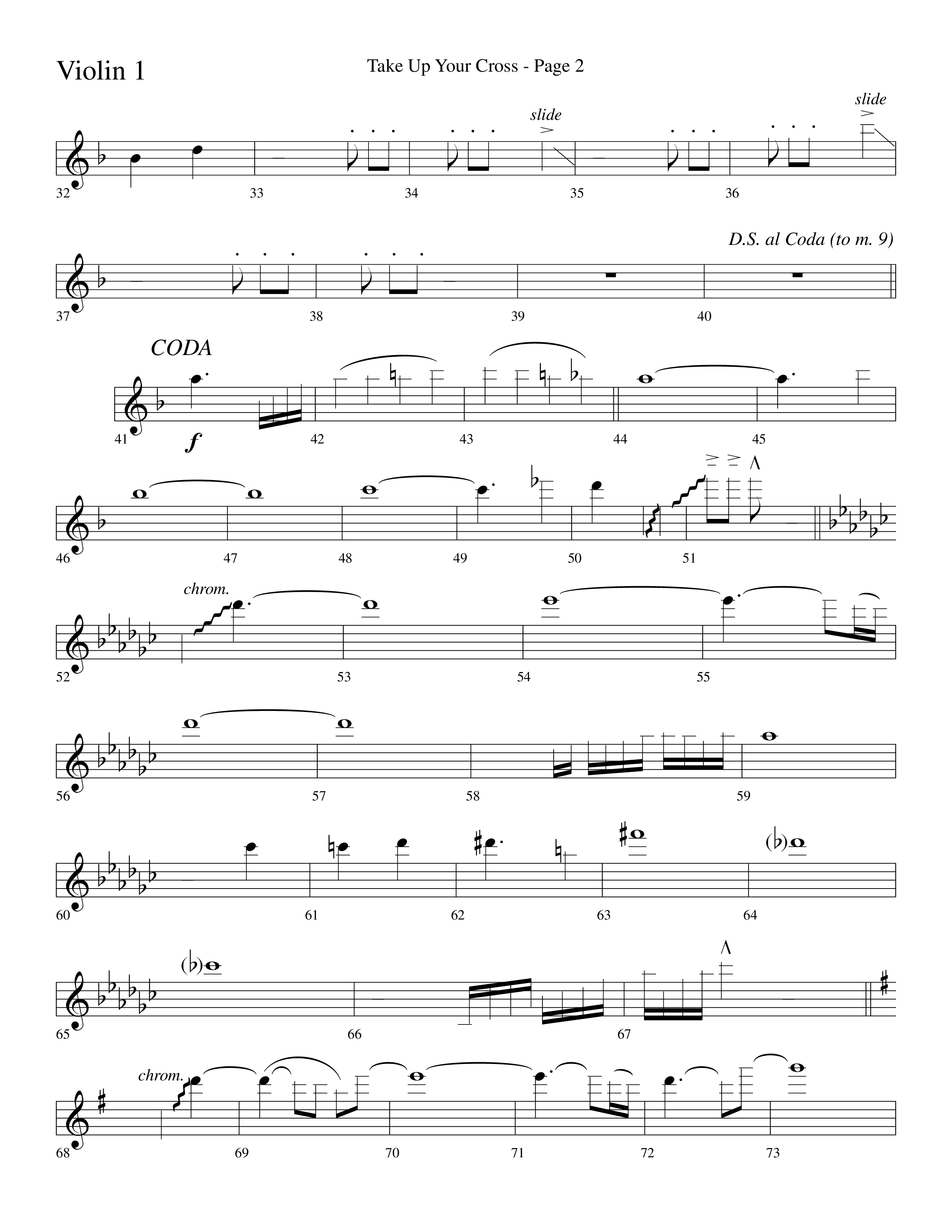 Take Up Your Cross (Choral Anthem SATB) Violin 1 (Lifeway Choral / Arr. Dave Williamson)