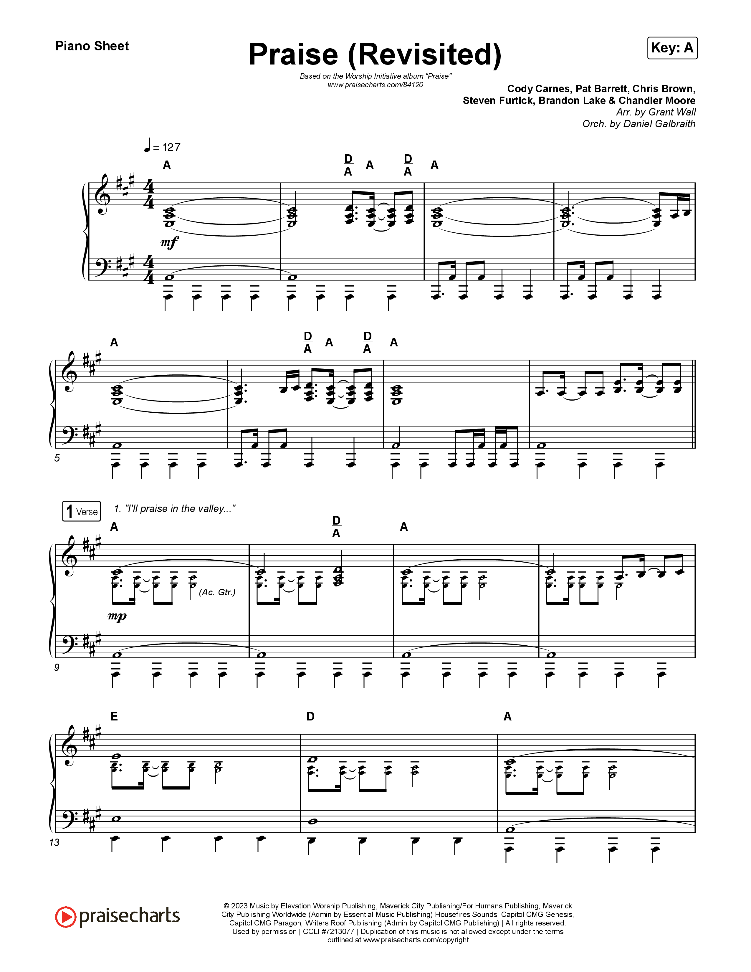 Praise (Revisited) Piano Sheet (The Worship Initiative)