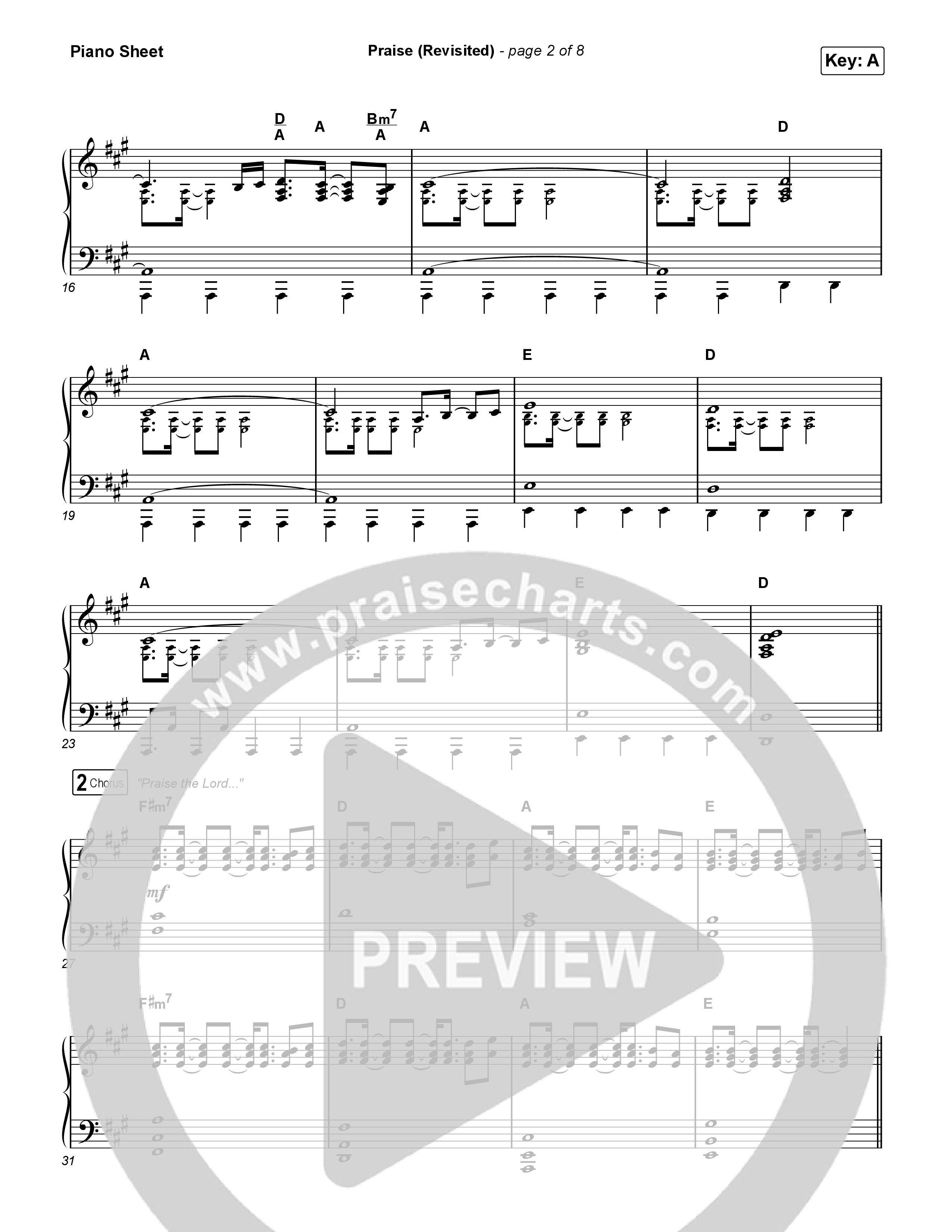 Praise (Revisited) Piano Sheet (The Worship Initiative)