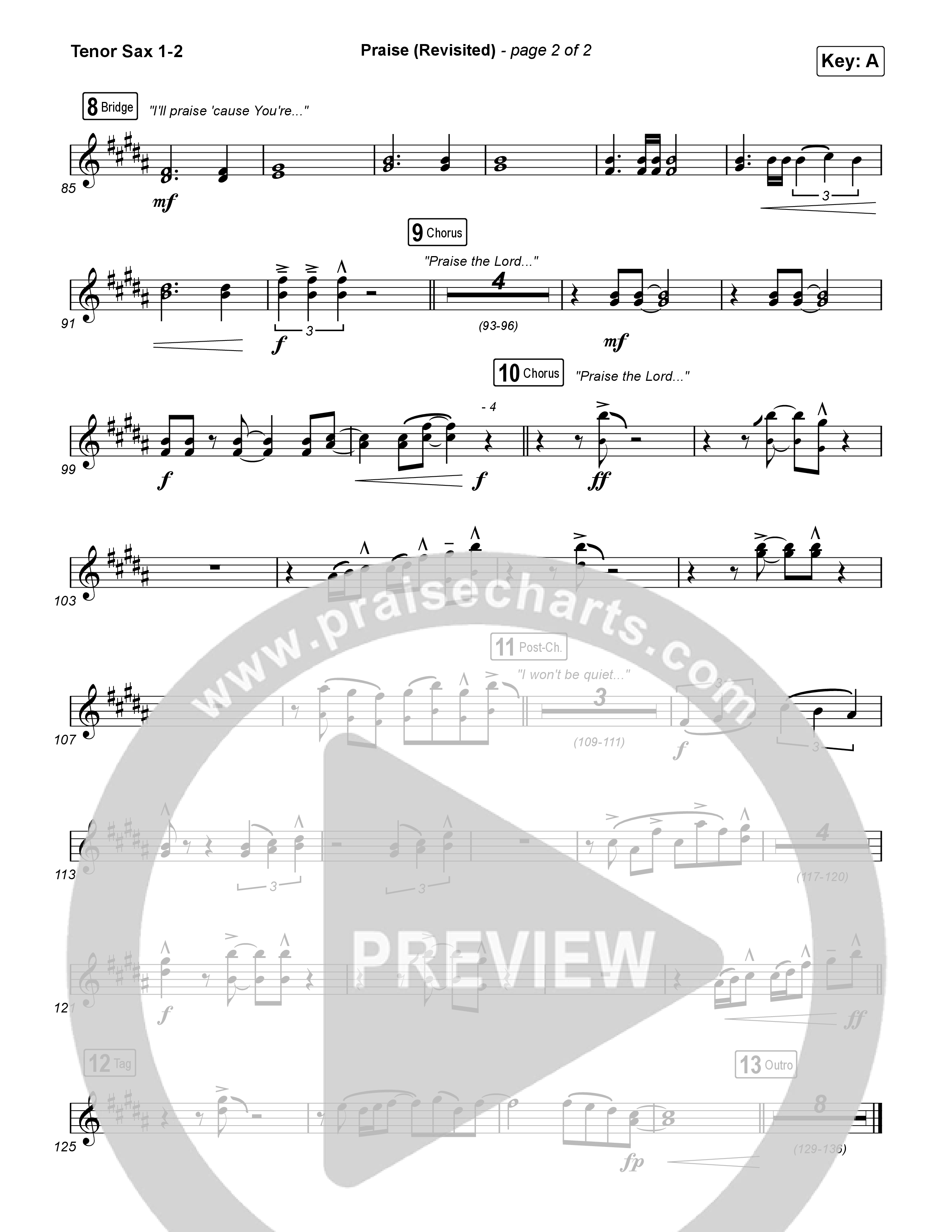 Praise (Revisited) Tenor Sax 1,2 (The Worship Initiative)