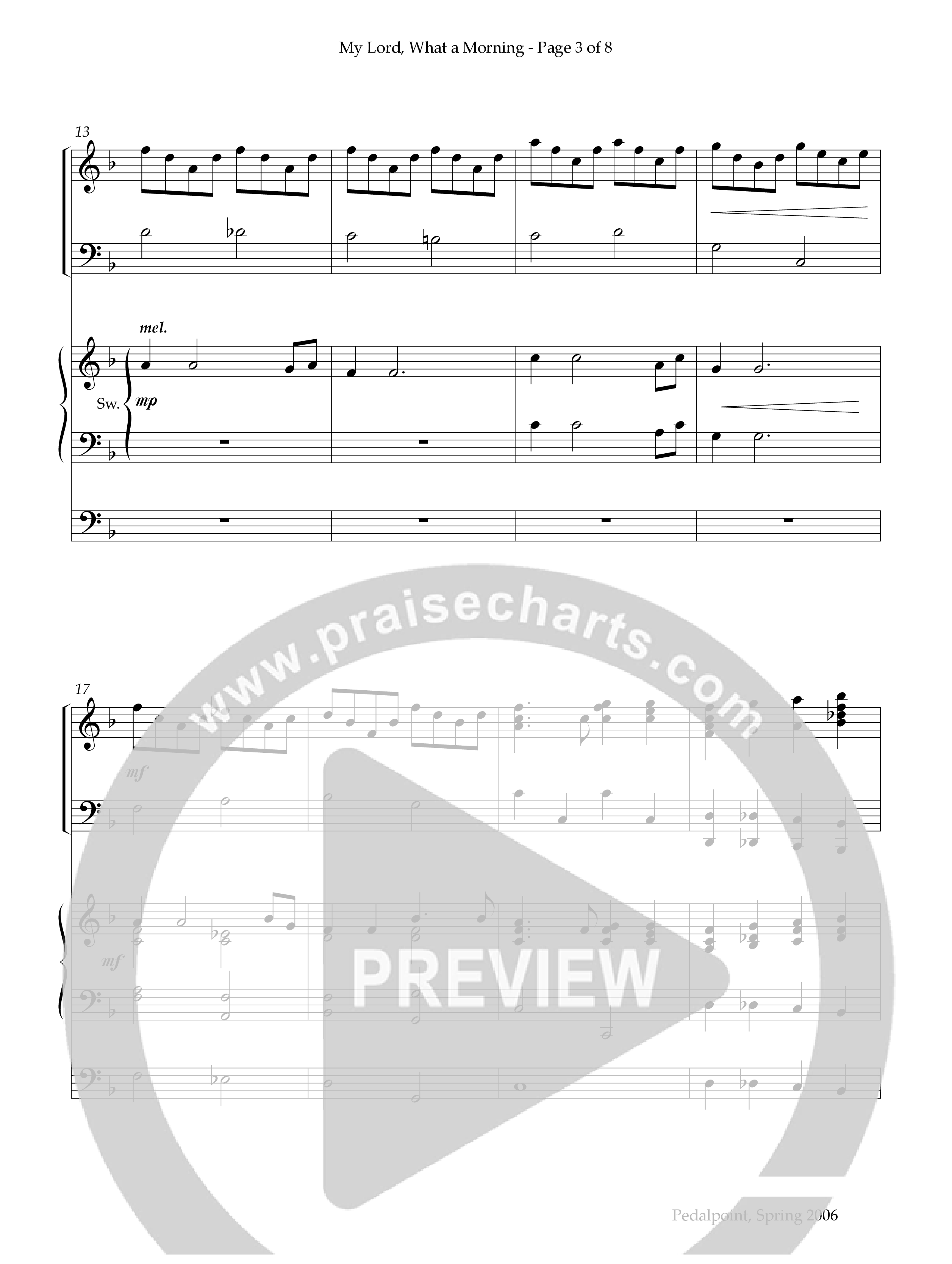 My Lord What A Morning (Instrumental) Piano-Organ (Lifeway Worship / Arr. Lynn Shaw Bailey)