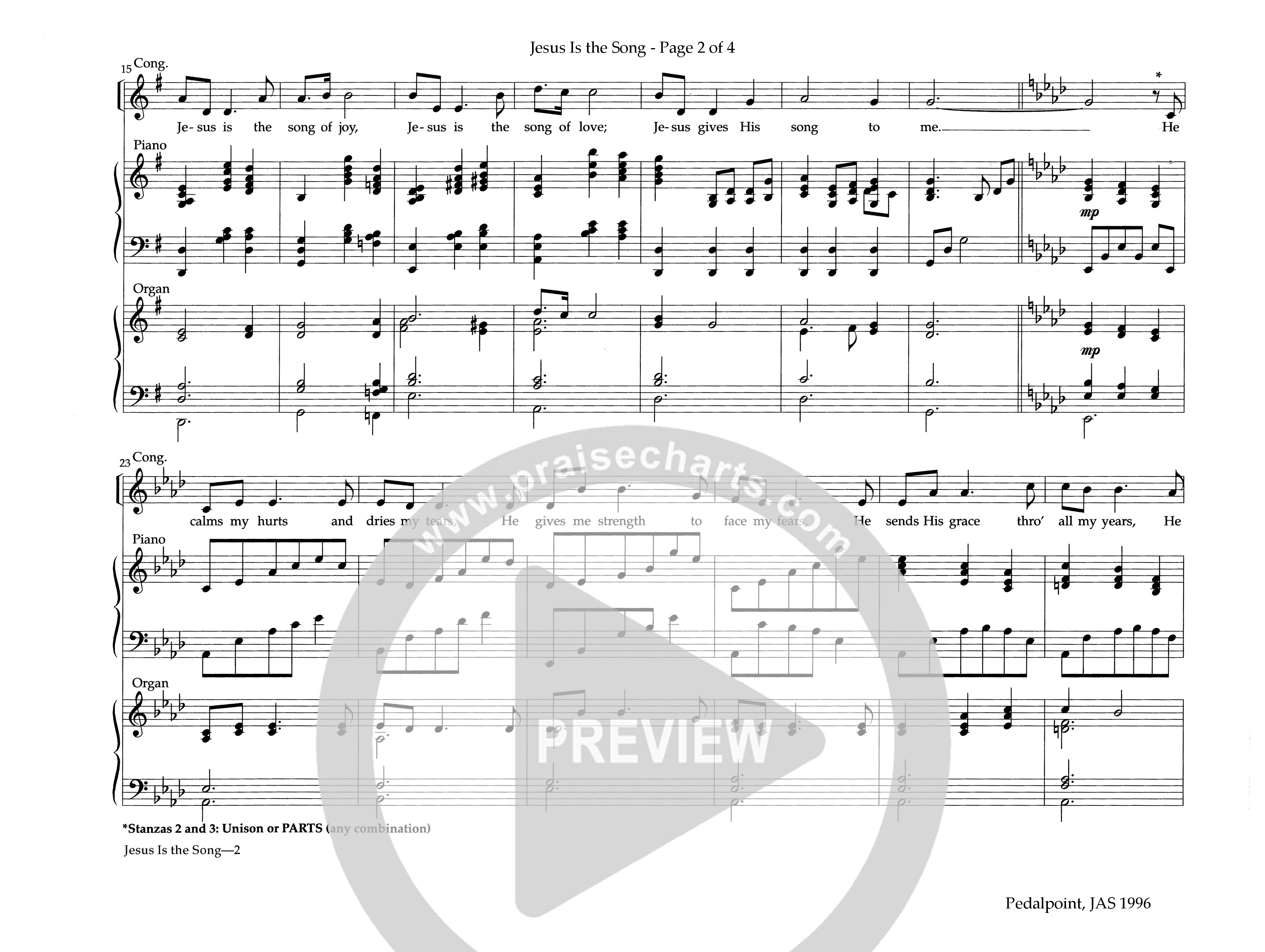 Jesus Is The Song (Instrumental) Piano-Organ (Lifeway Worship / Arr. Benjamin Harlan)