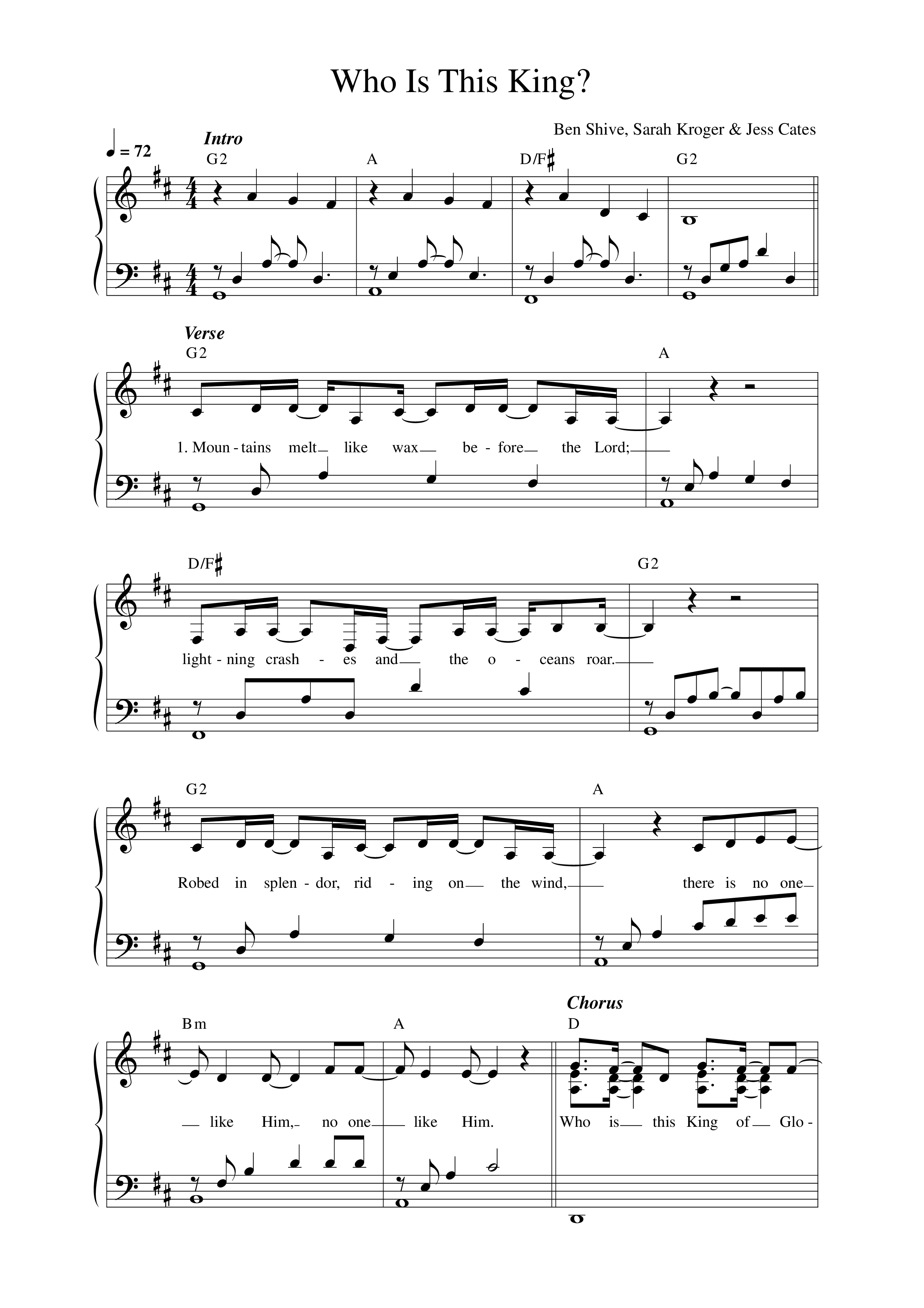 Who Is This King Lead Sheet Melody (Sarah Kroger)