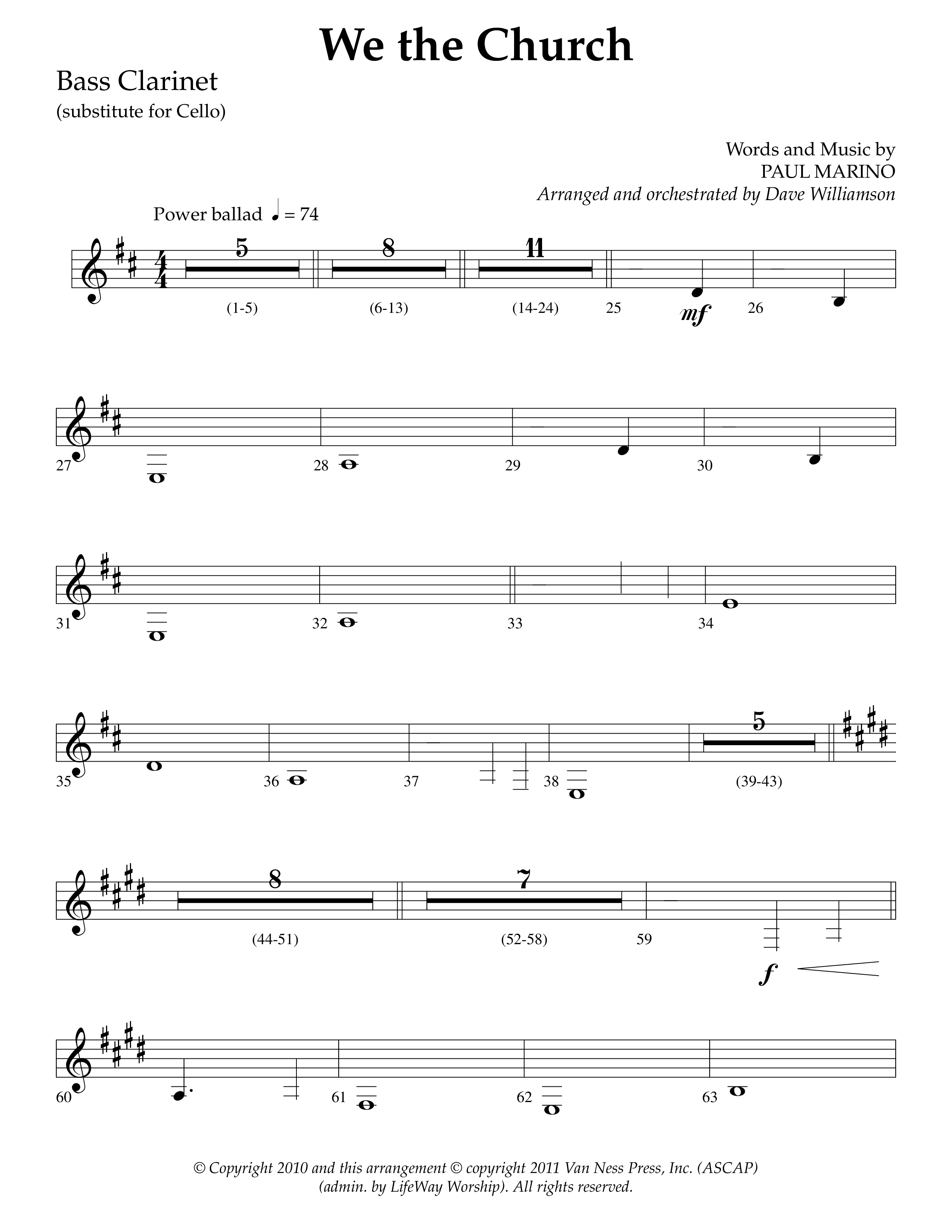 We The Church (Choral Anthem SATB) Bass Clarinet (Lifeway Choral / Arr. Dave Williamson)
