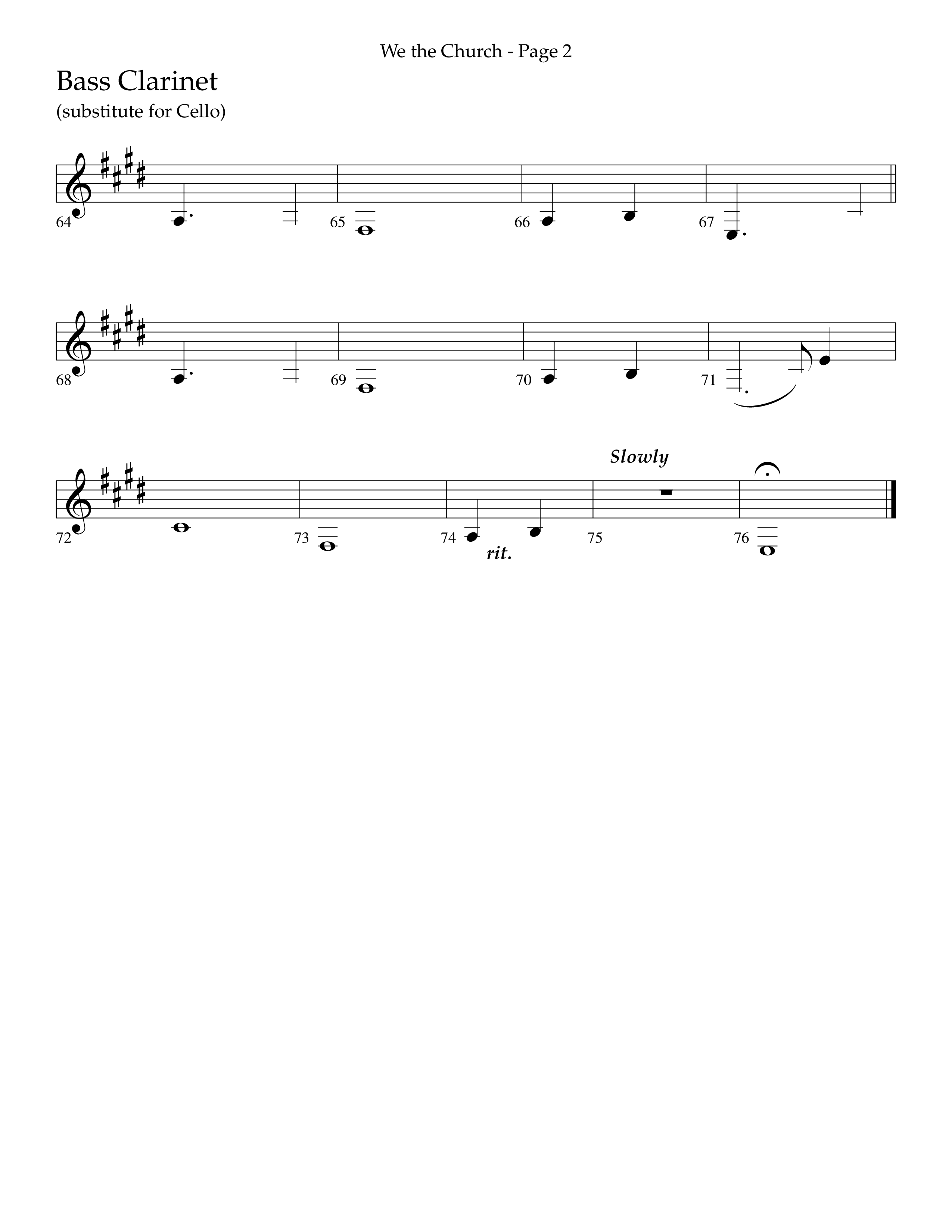 We The Church (Choral Anthem SATB) Bass Clarinet (Lifeway Choral / Arr. Dave Williamson)