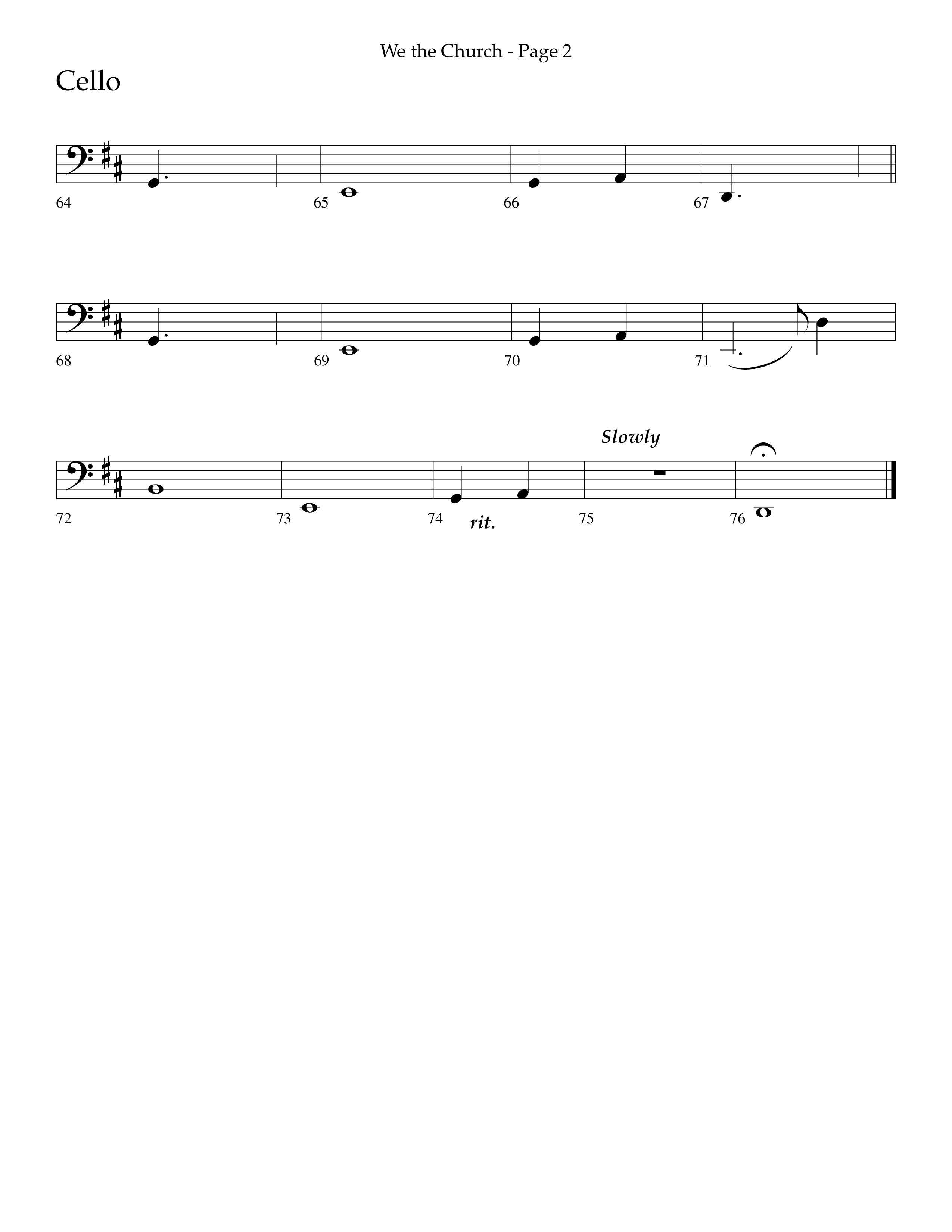 We The Church (Choral Anthem SATB) Cello (Lifeway Choral / Arr. Dave Williamson)