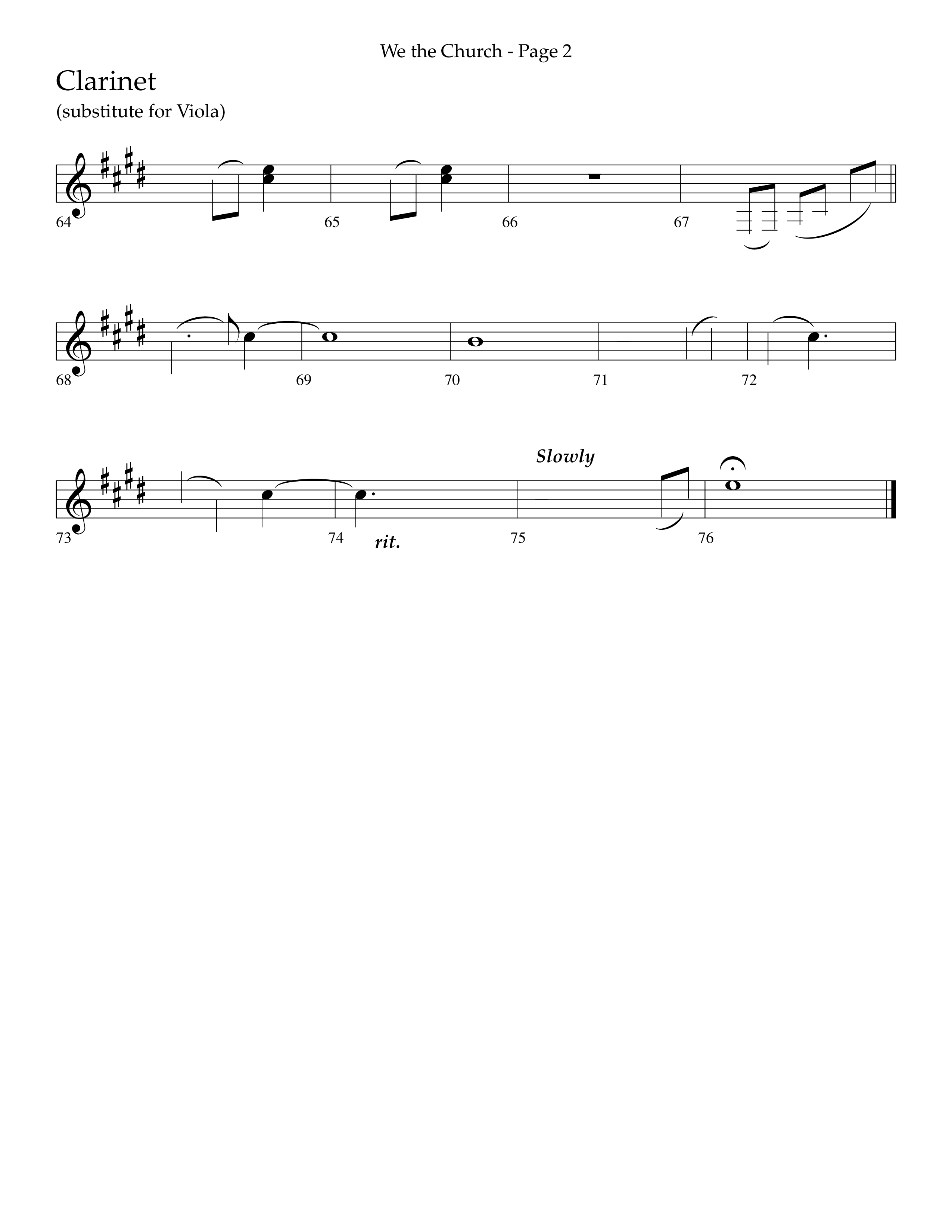 We The Church (Choral Anthem SATB) Clarinet (Lifeway Choral / Arr. Dave Williamson)