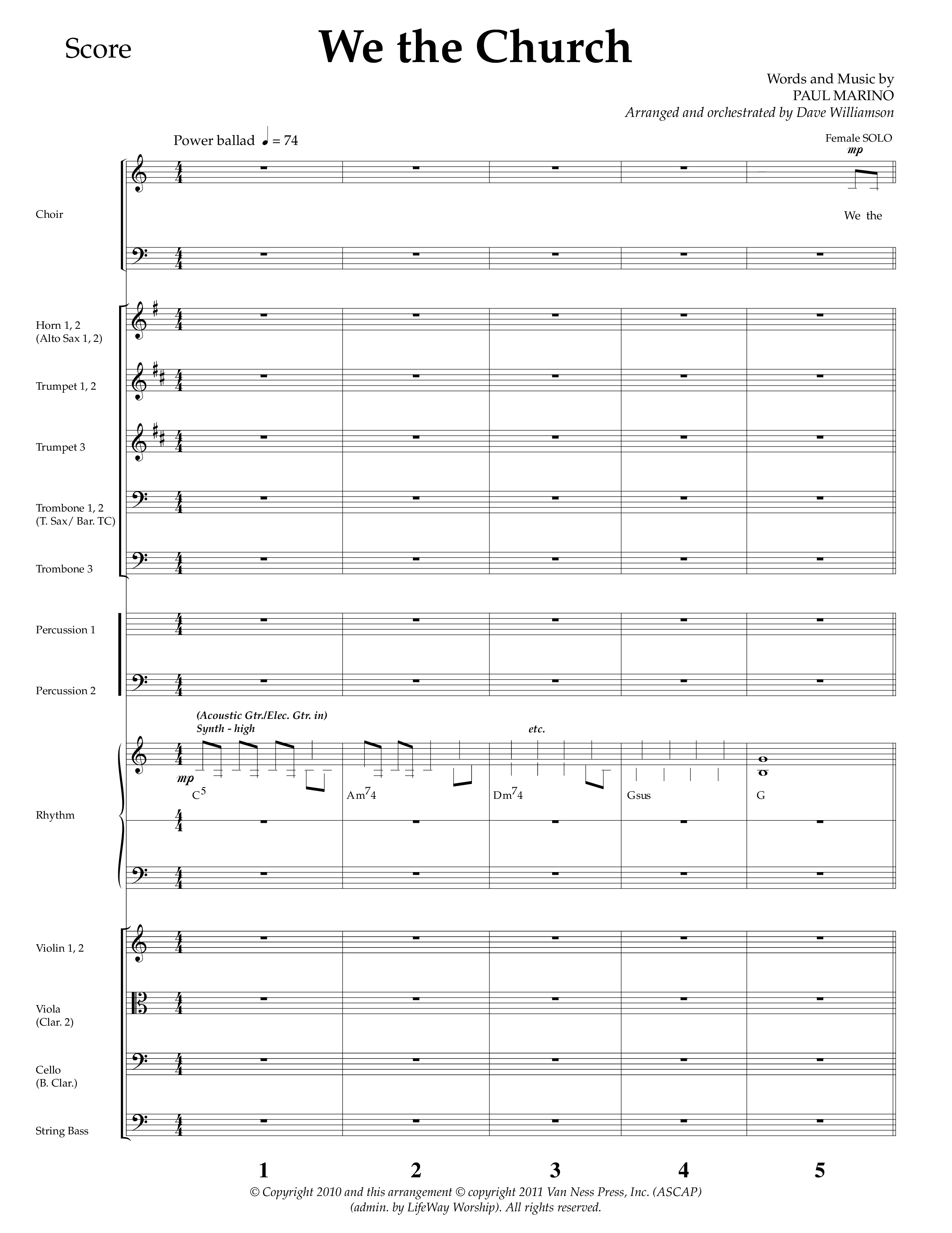 We The Church (Choral Anthem SATB) Orchestration (Lifeway Choral / Arr. Dave Williamson)