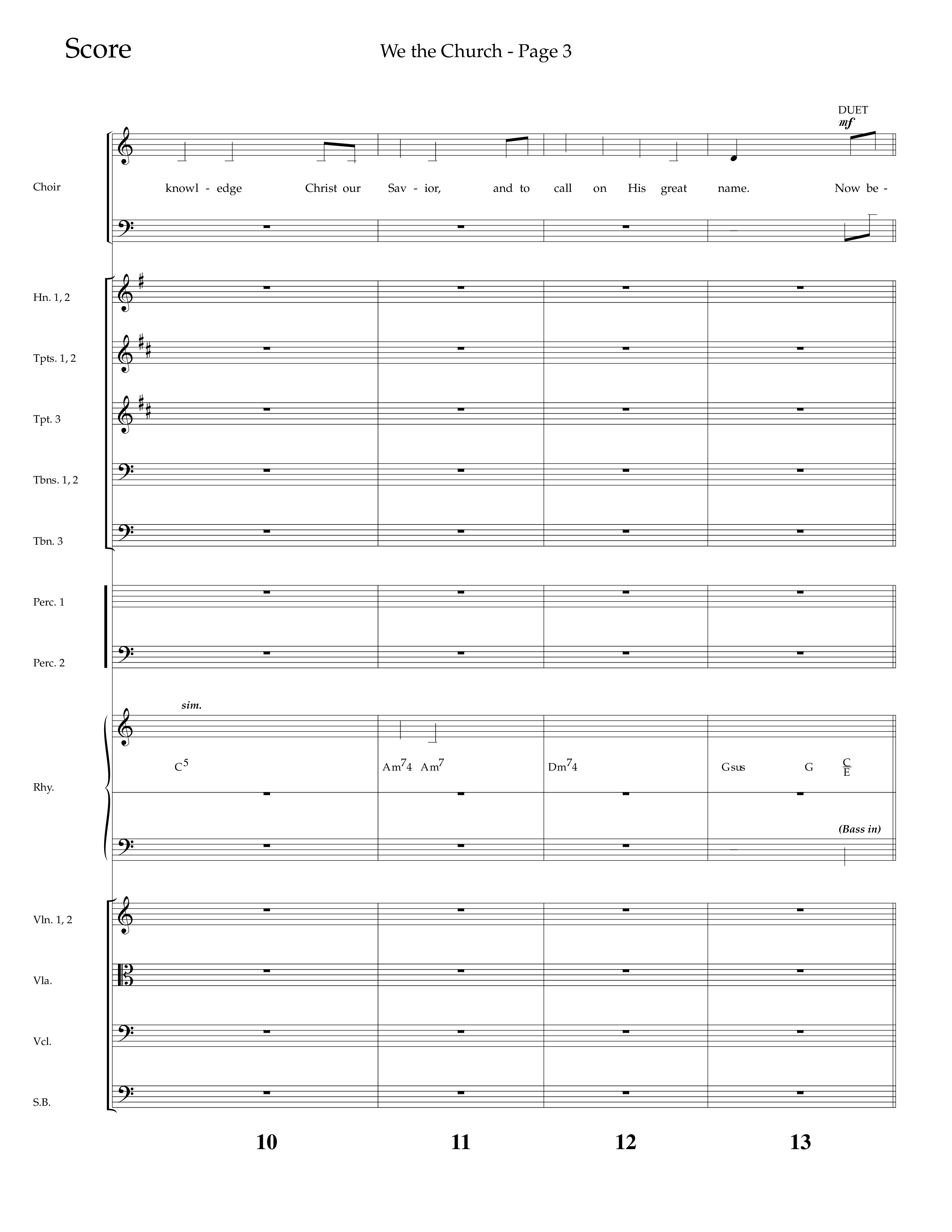 We The Church (Choral Anthem SATB) Orchestration (Lifeway Choral / Arr. Dave Williamson)