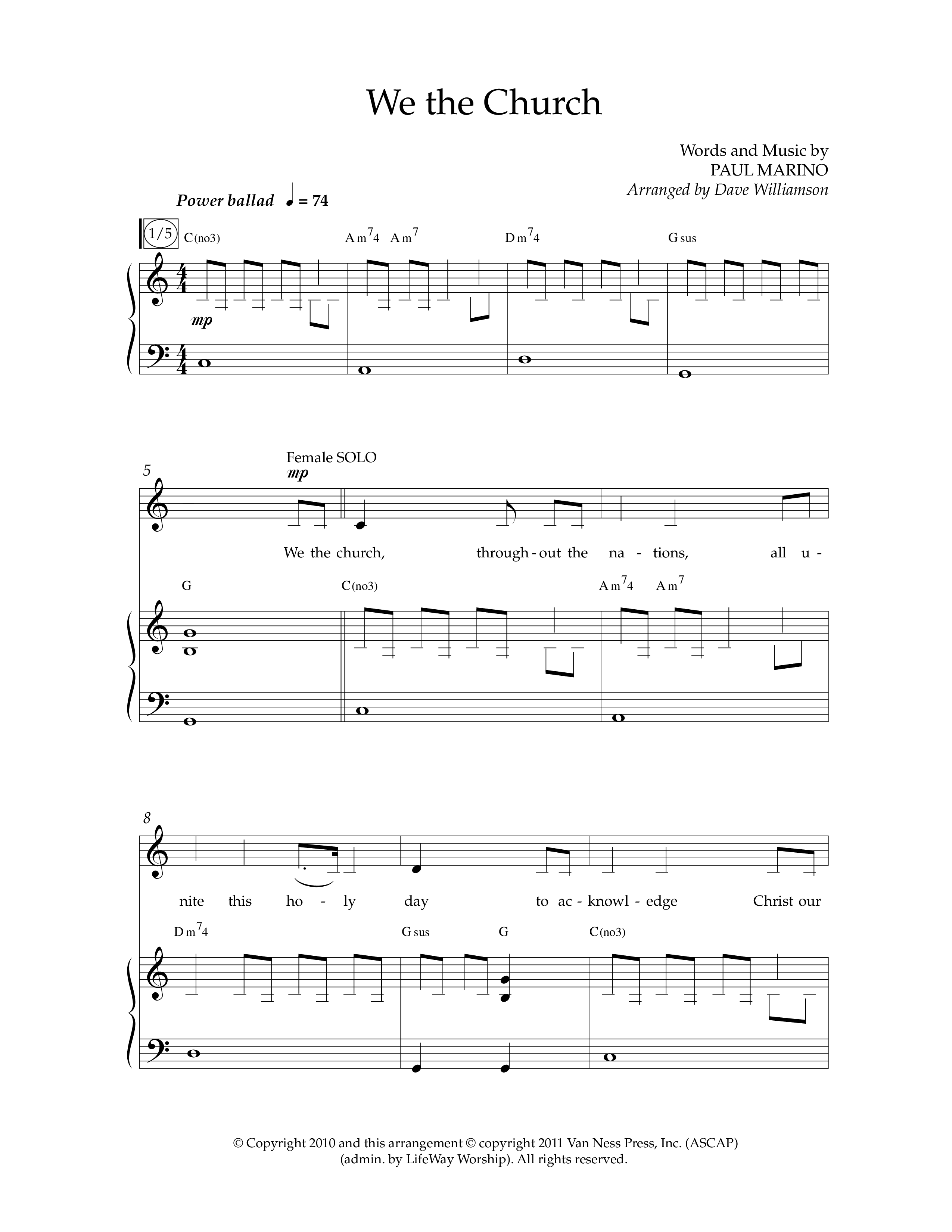 We The Church (Choral Anthem SATB) Anthem (SATB/Piano) (Lifeway Choral / Arr. Dave Williamson)