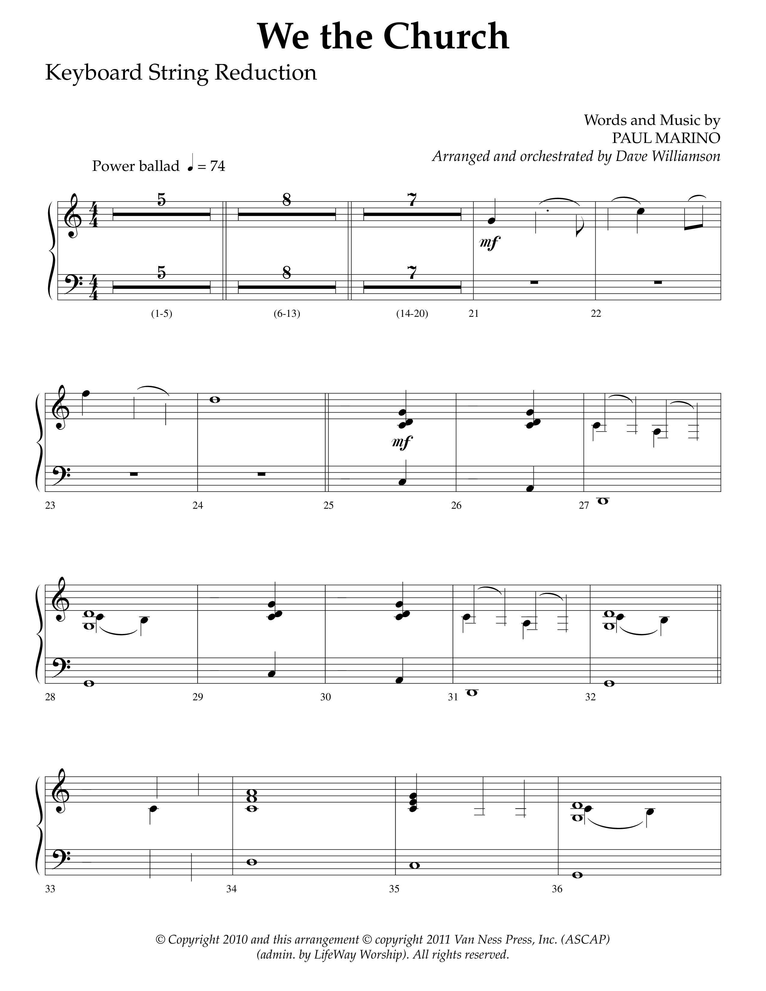 We The Church (Choral Anthem SATB) String Reduction (Lifeway Choral / Arr. Dave Williamson)